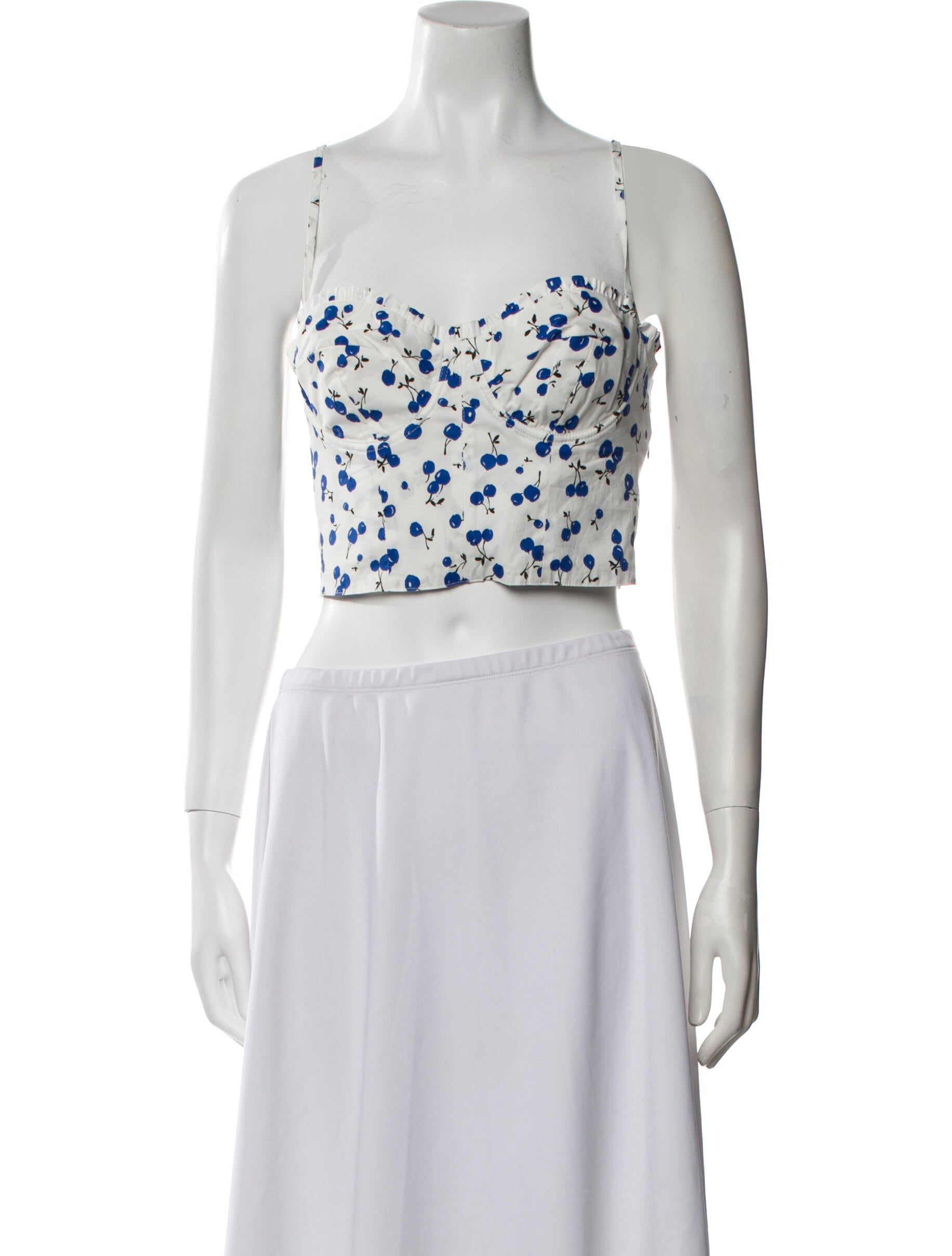 HVN Floral Print Square Neckline Crop Top w/ Tags