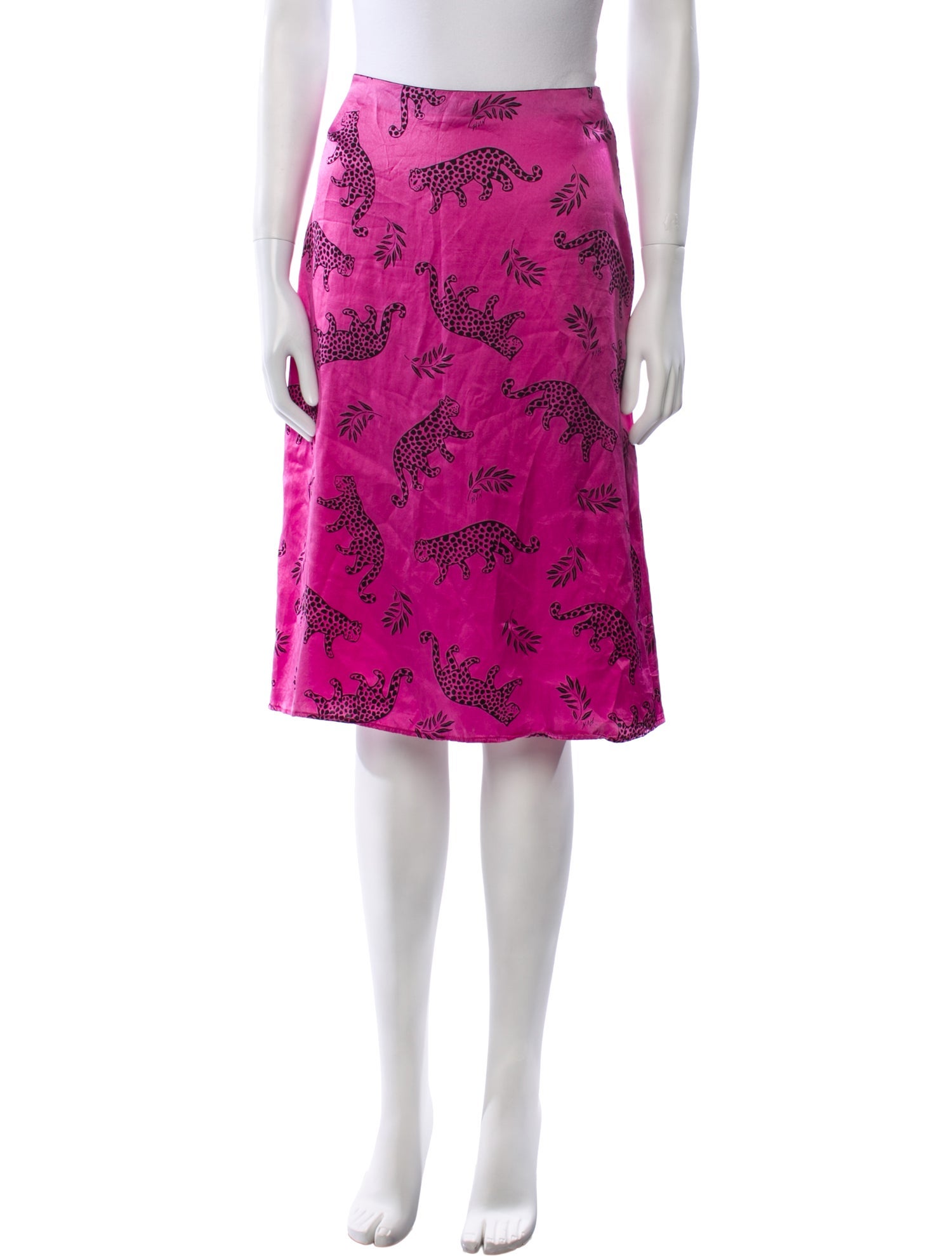 HVN Silk Knee-Length Skirt