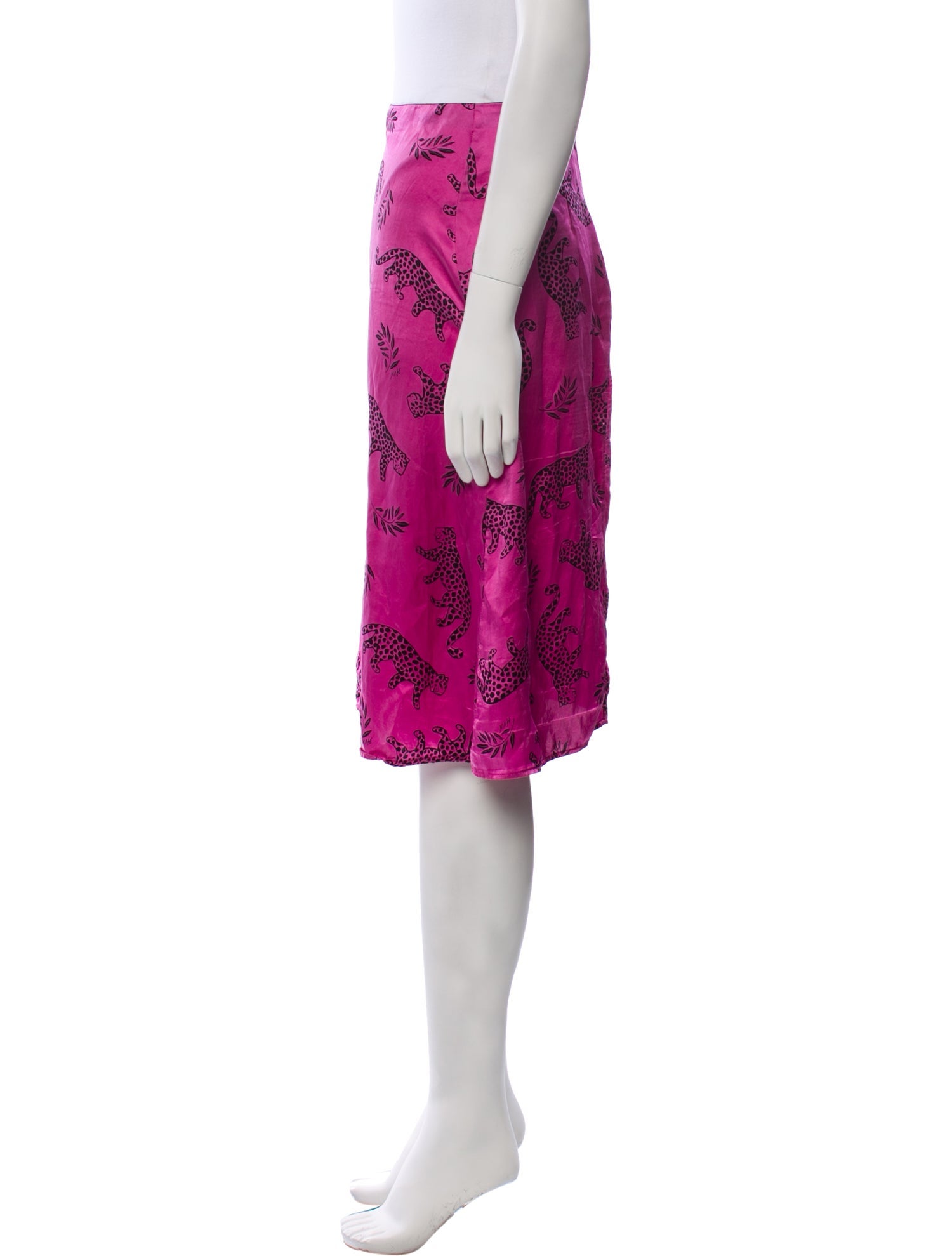 HVN Silk Knee-Length Skirt
