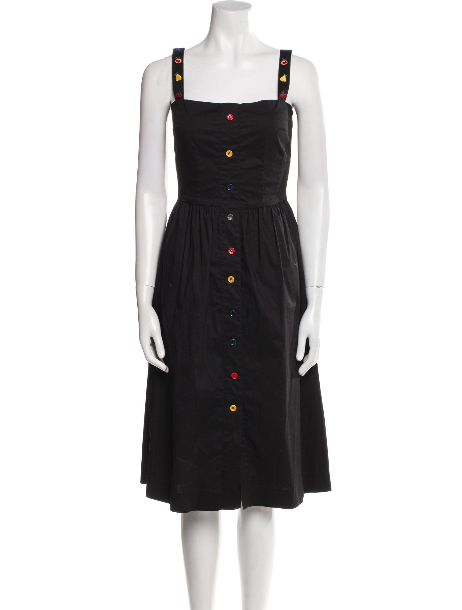 HVN Square Neckline Midi Length Dress
