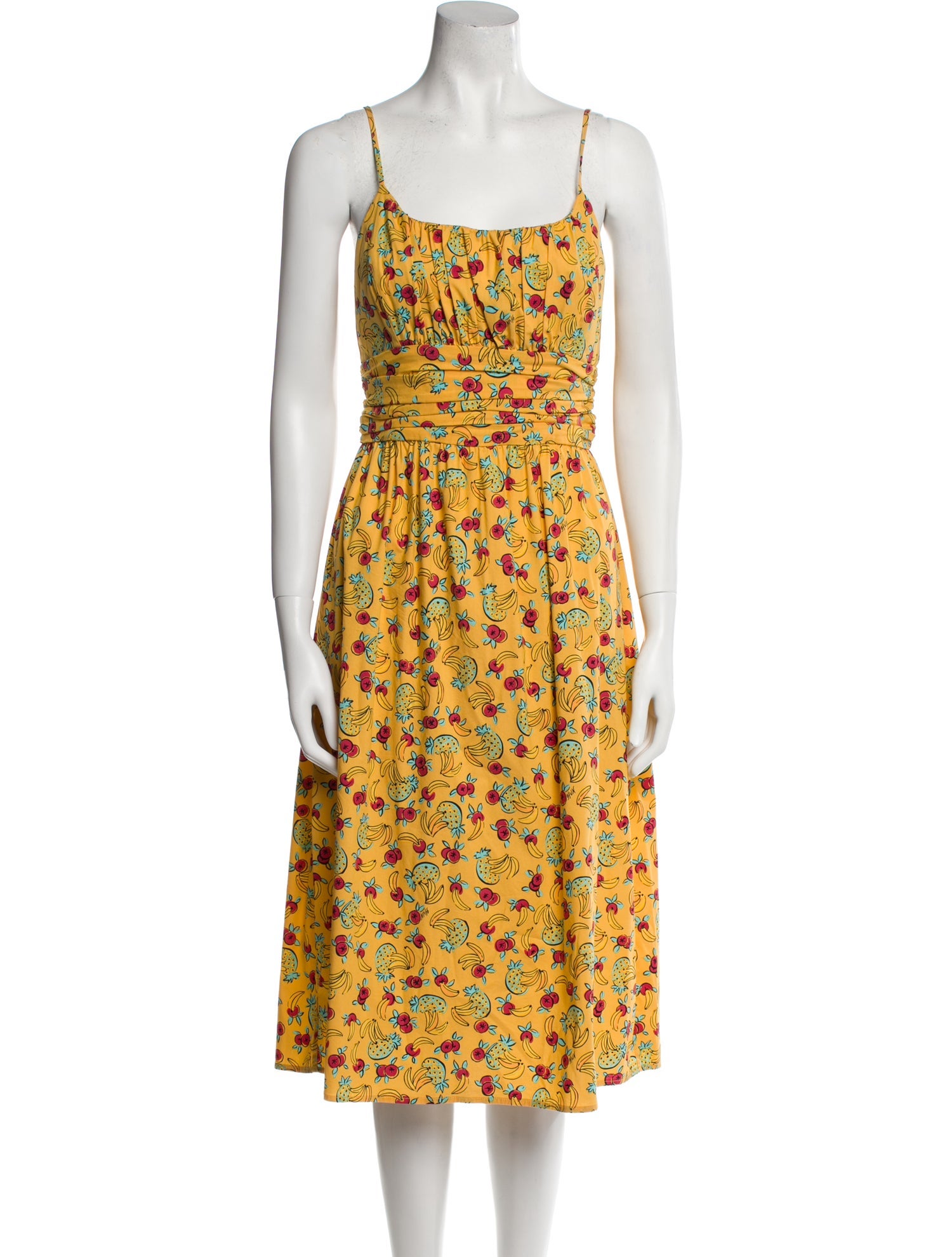 HVN Floral Print Midi Length Dress