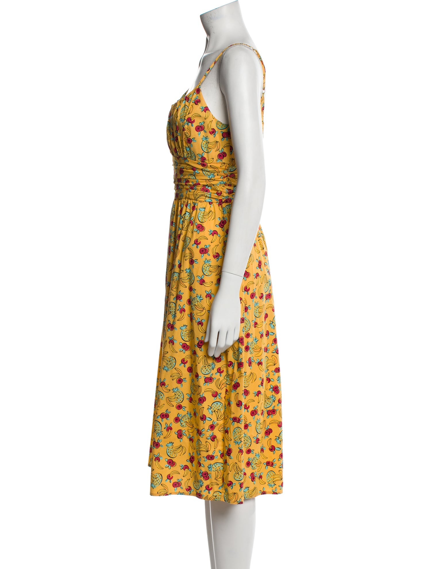 HVN Floral Print Midi Length Dress