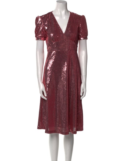 HVN Printed Midi Length Dress