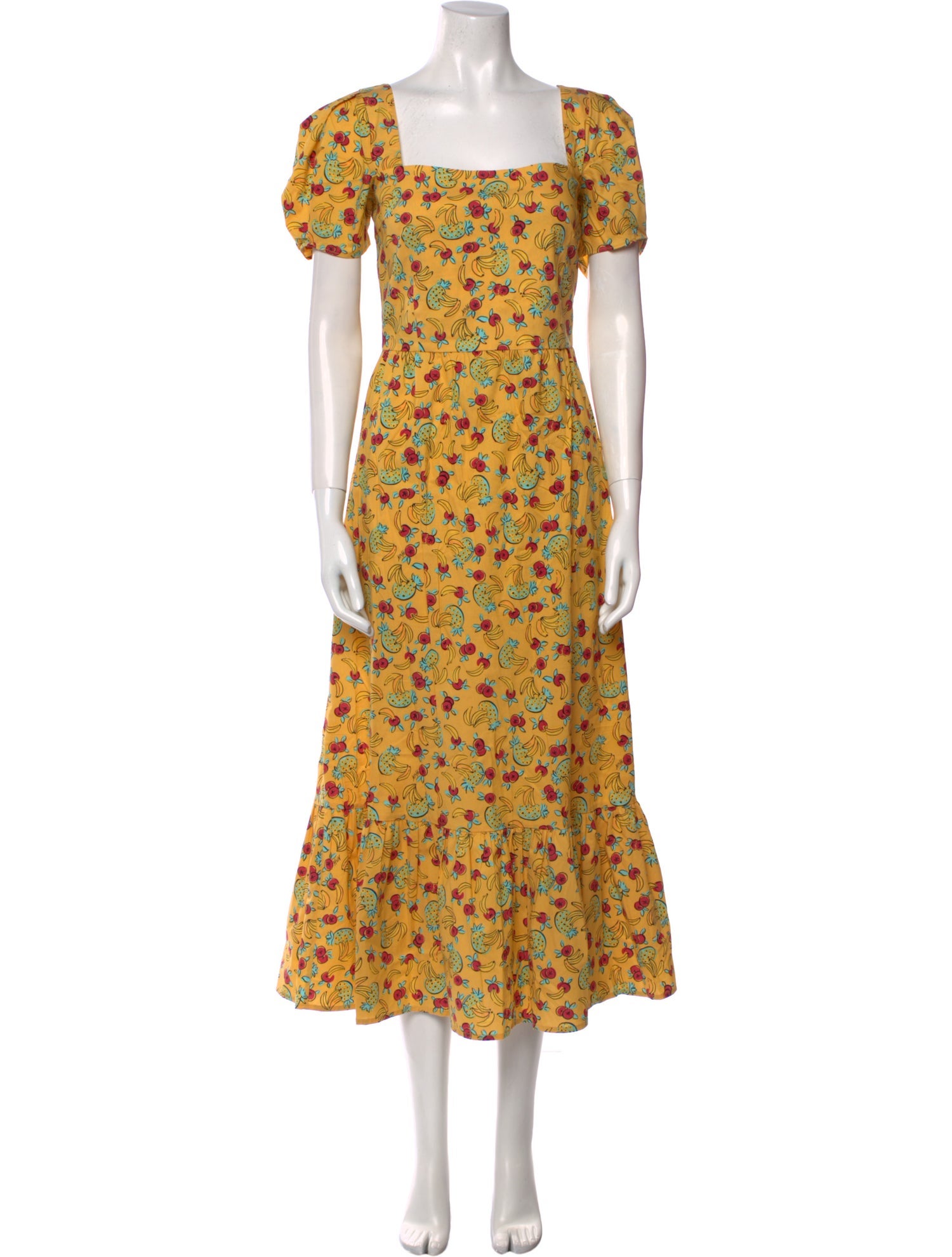 HVN Floral Print Long Dress