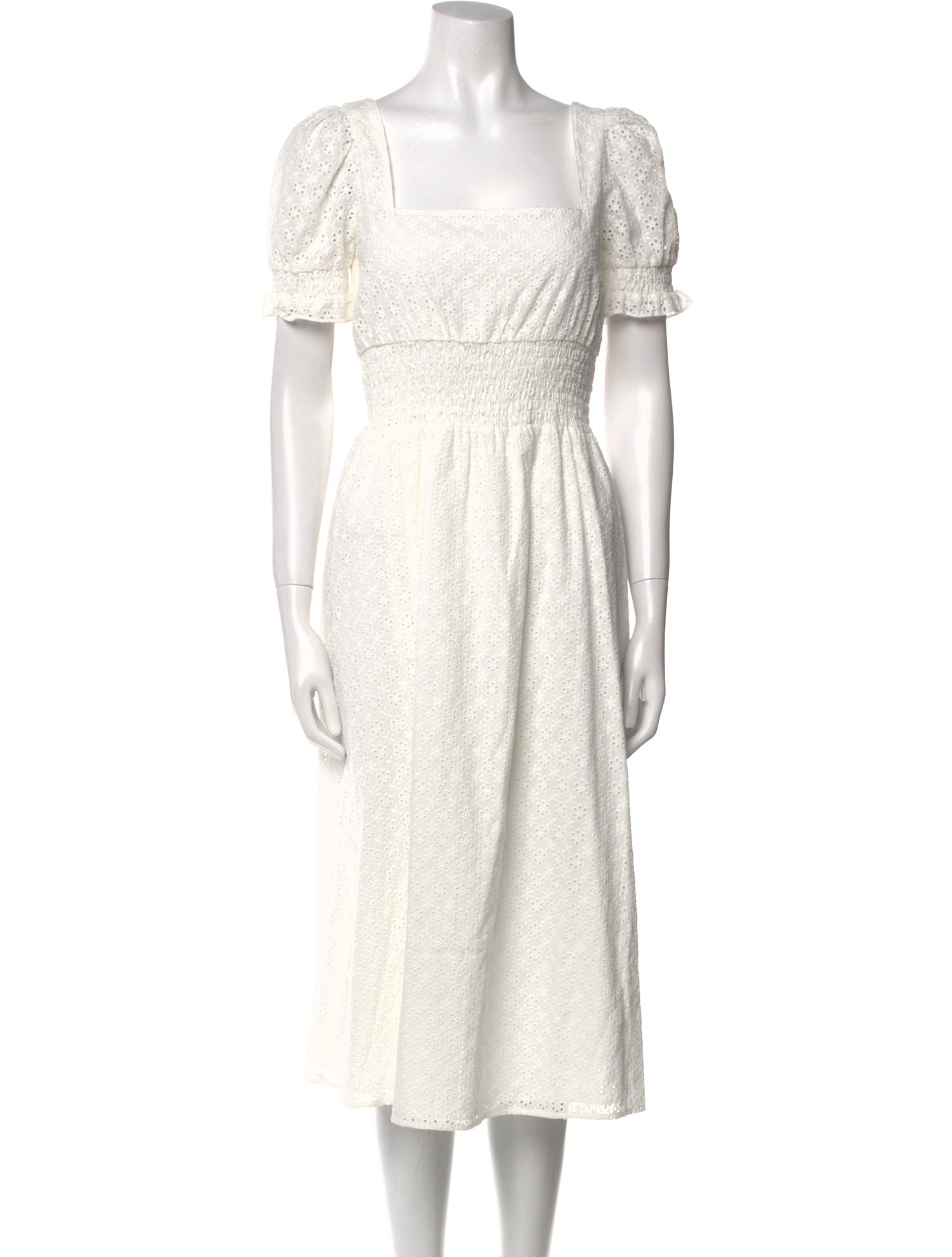 HVN Square Neckline Midi Length Dress