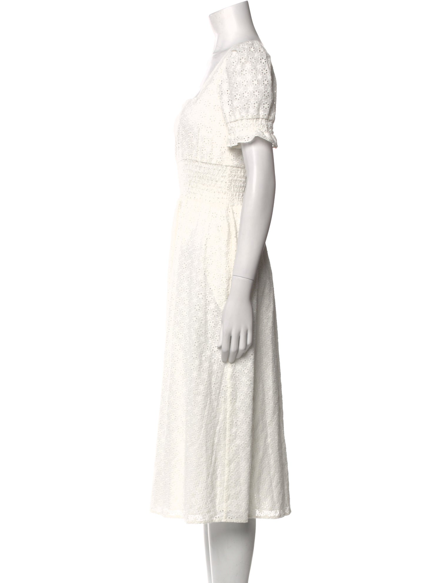 HVN Square Neckline Midi Length Dress