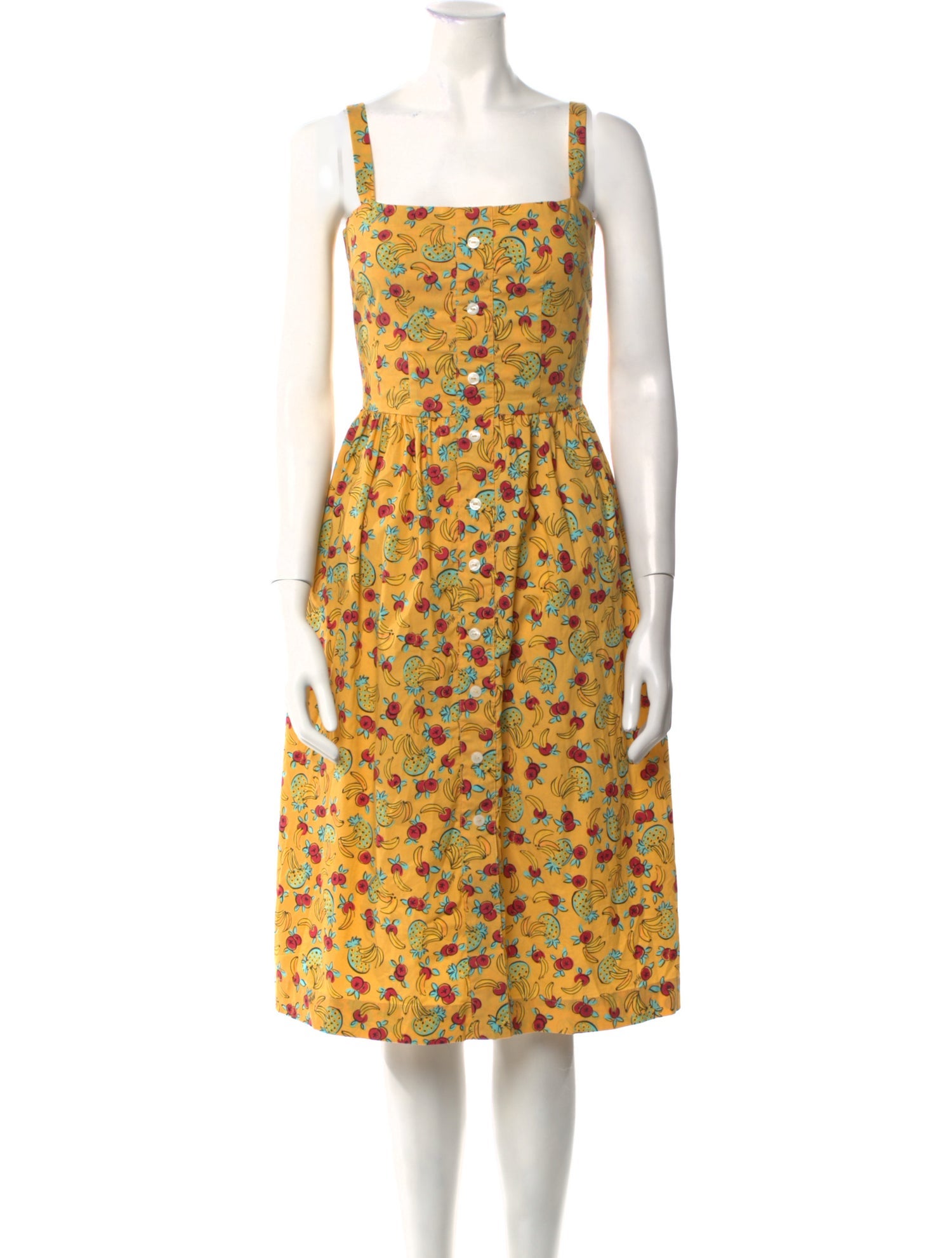 HVN Floral Print Midi Length Dress