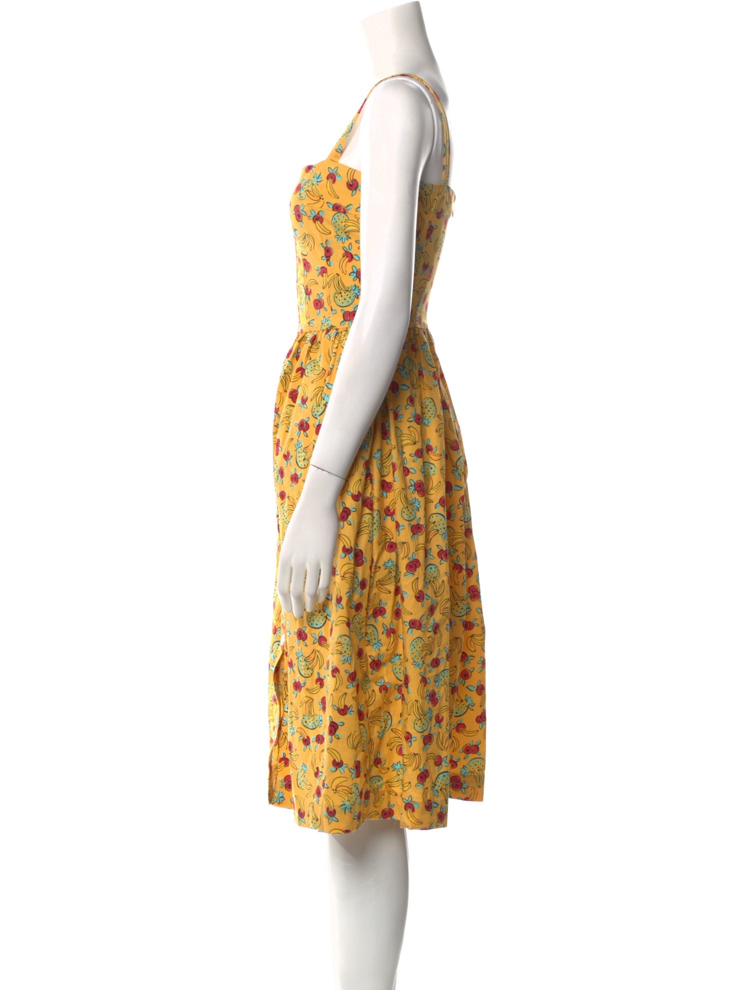 HVN Floral Print Midi Length Dress