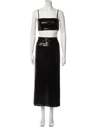 HVN Sequin Embellishments Skirt Set
