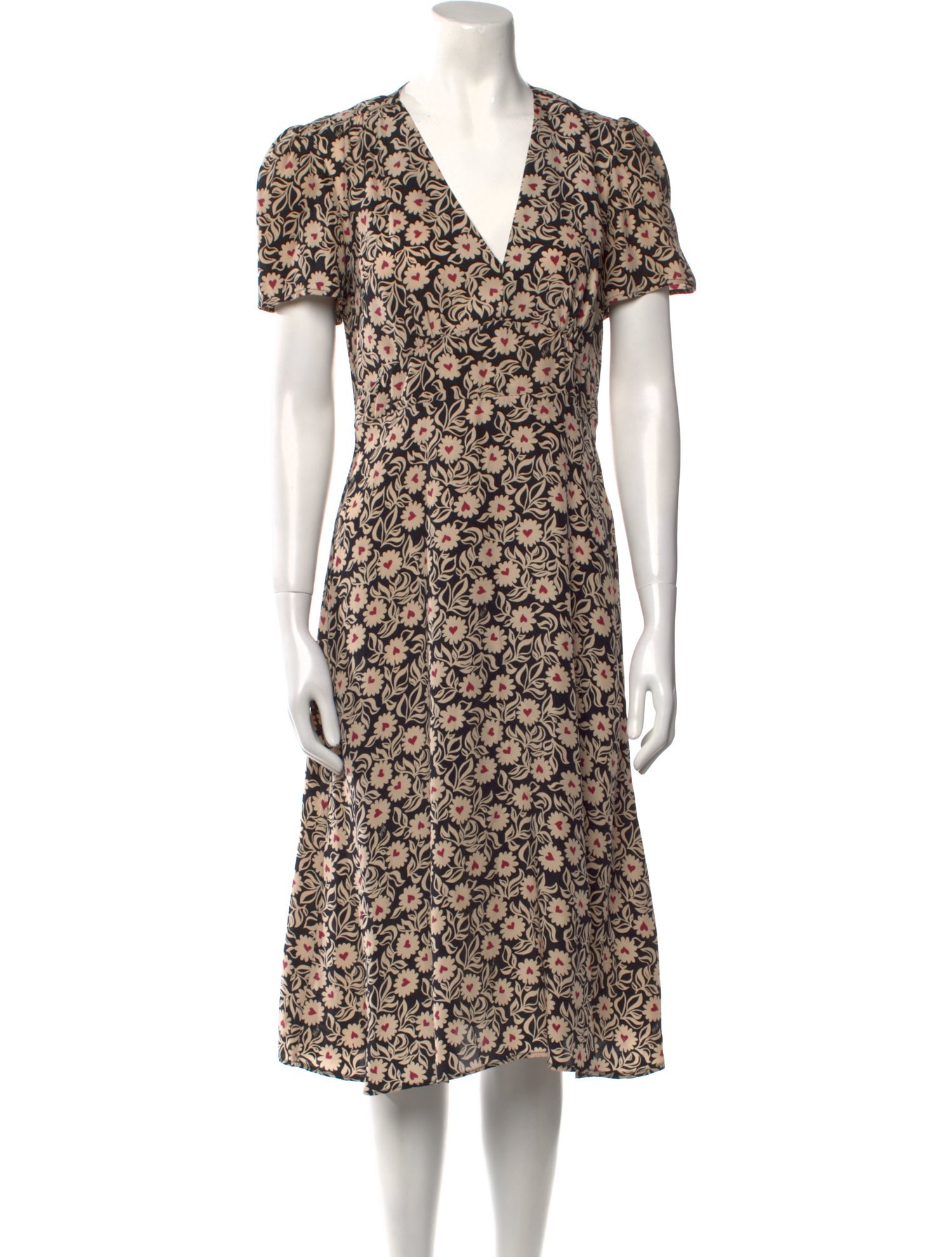 HVN Silk Midi Length Dress