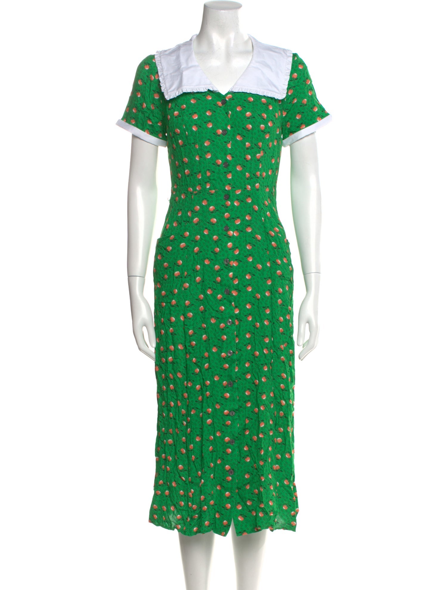 HVN Printed Midi Length Dress