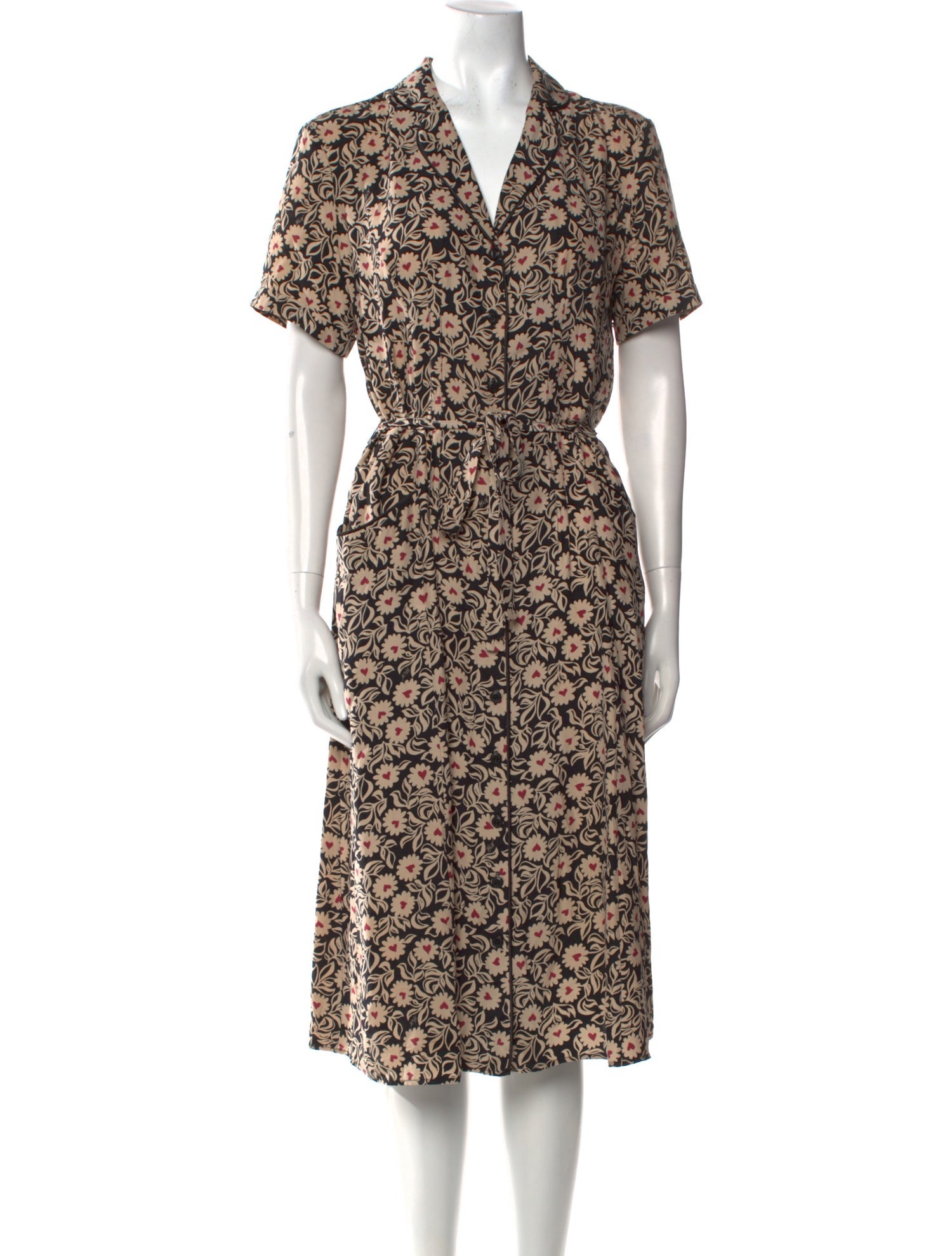 HVN Silk Midi Length Dress