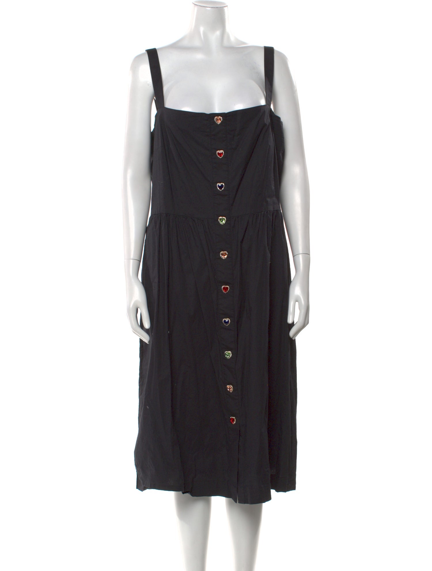 HVN Square Neckline Midi Length Dress