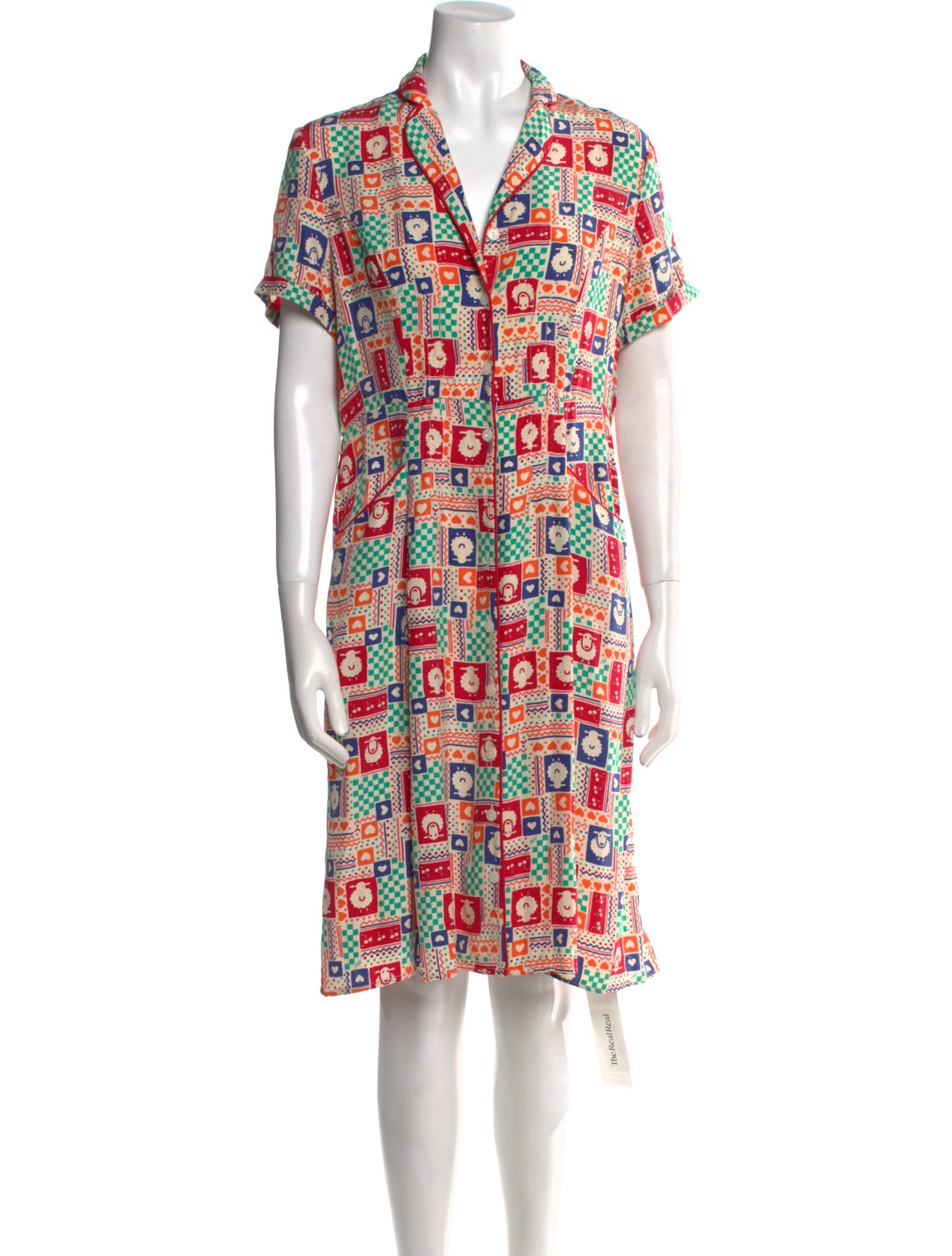 HVN Silk Knee-Length Dress