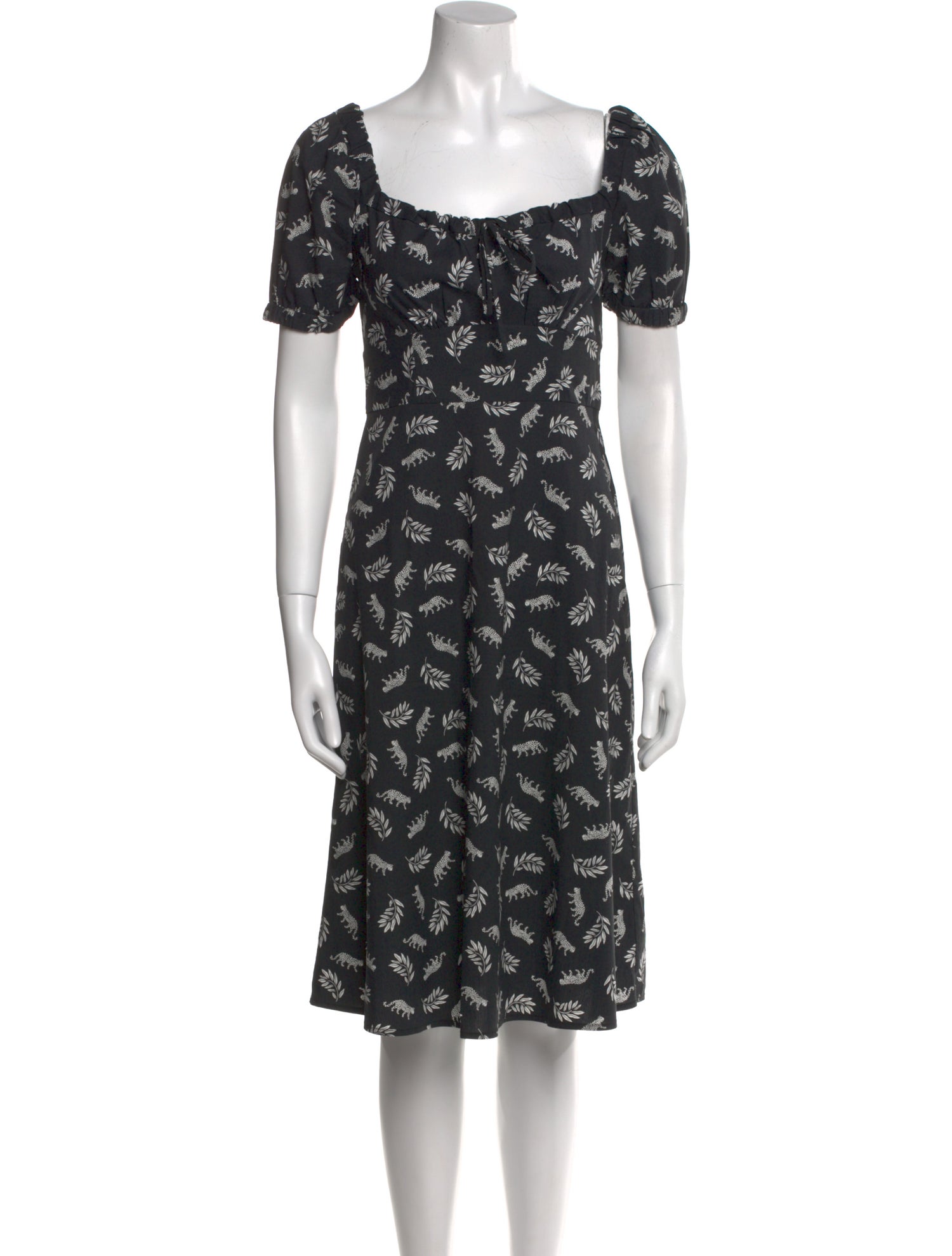 HVN Floral Print Knee-Length Dress