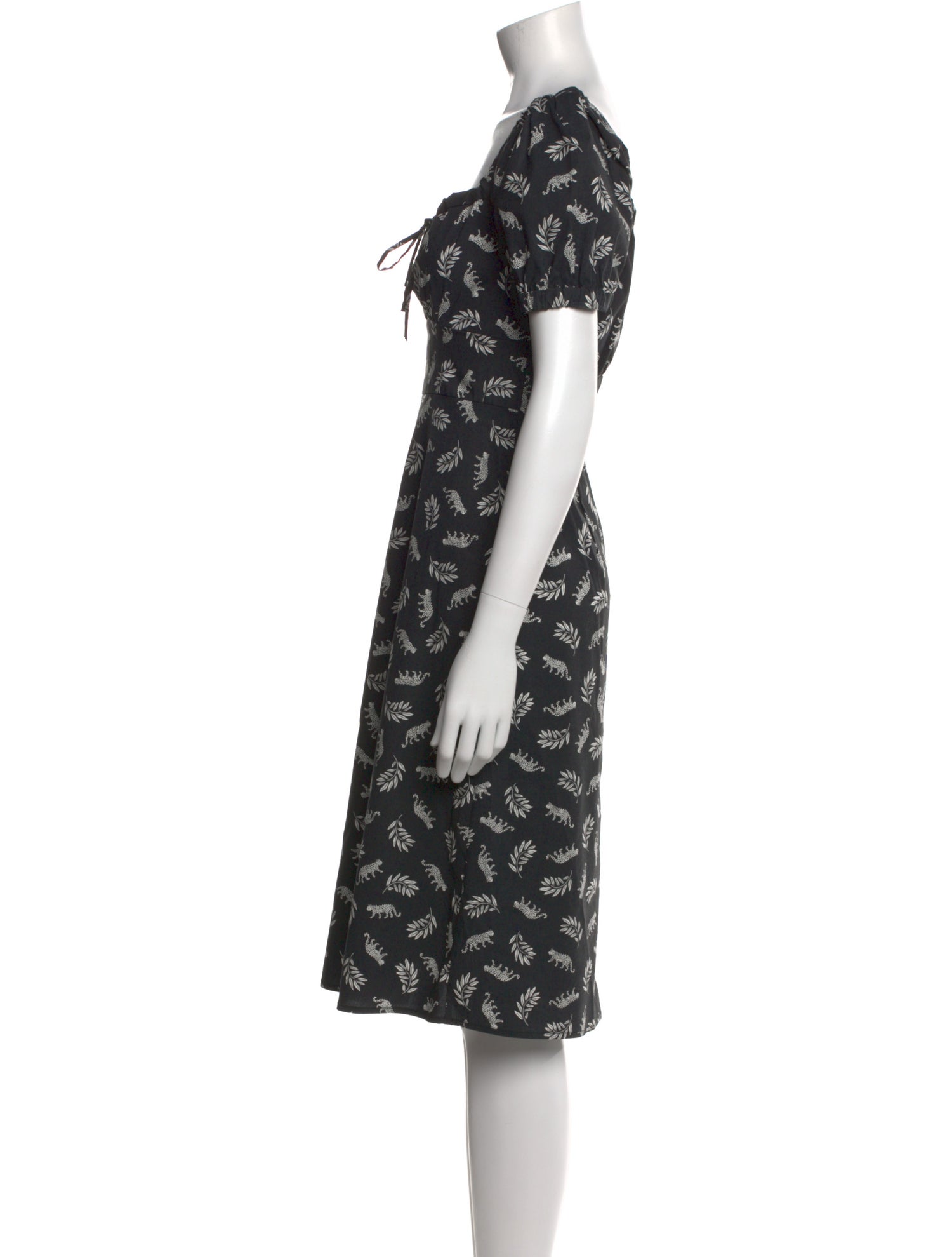 HVN Floral Print Knee-Length Dress