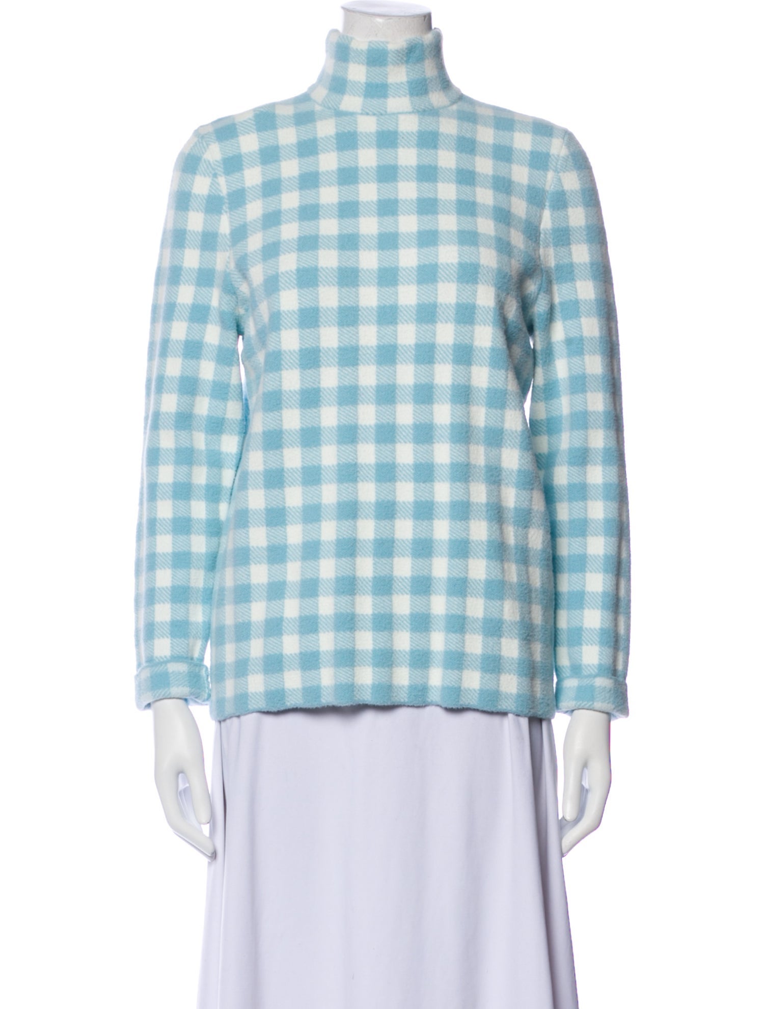 HVN Plaid Print Turtleneck Sweater w/ Tags