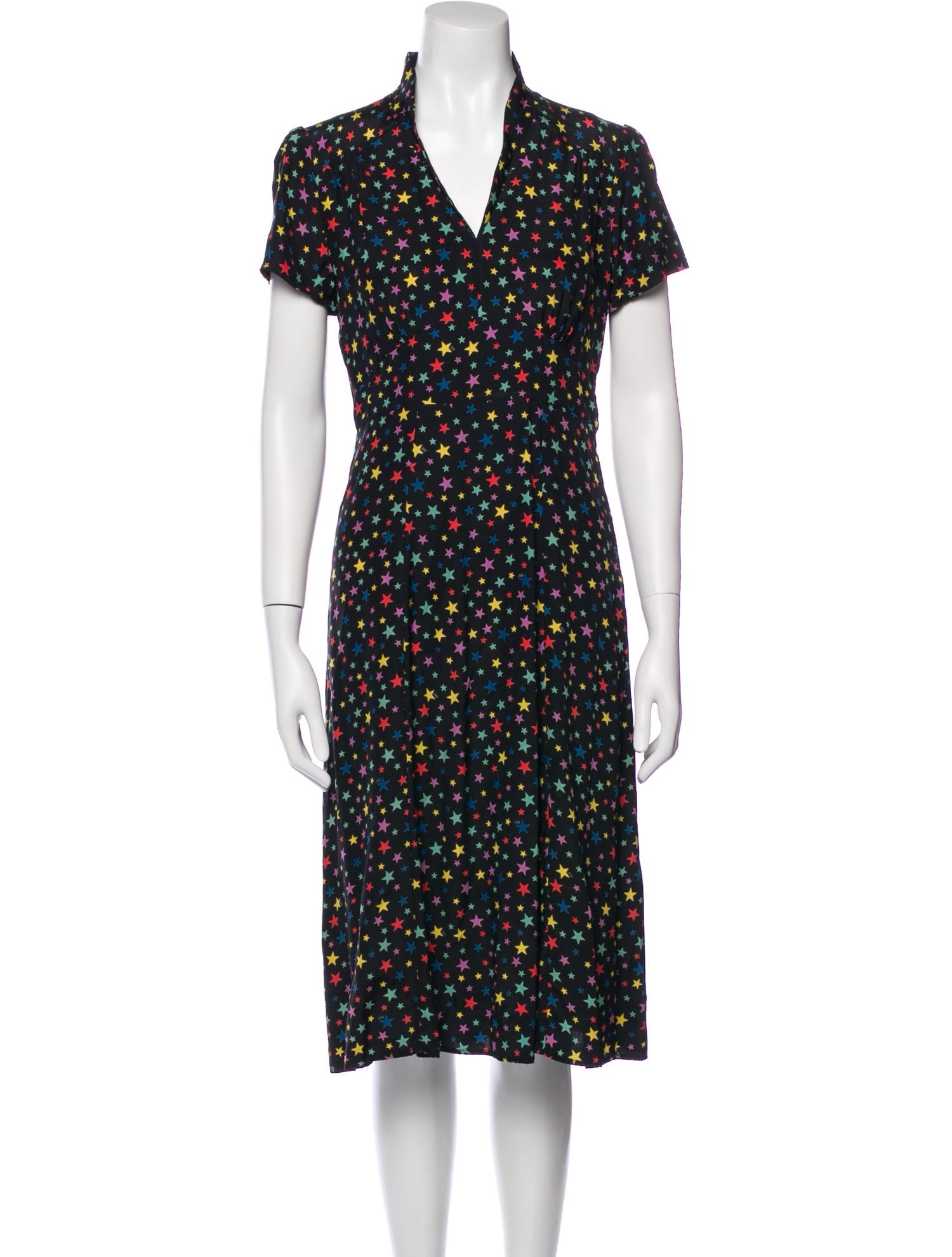 HVN Silk Midi Length Dress