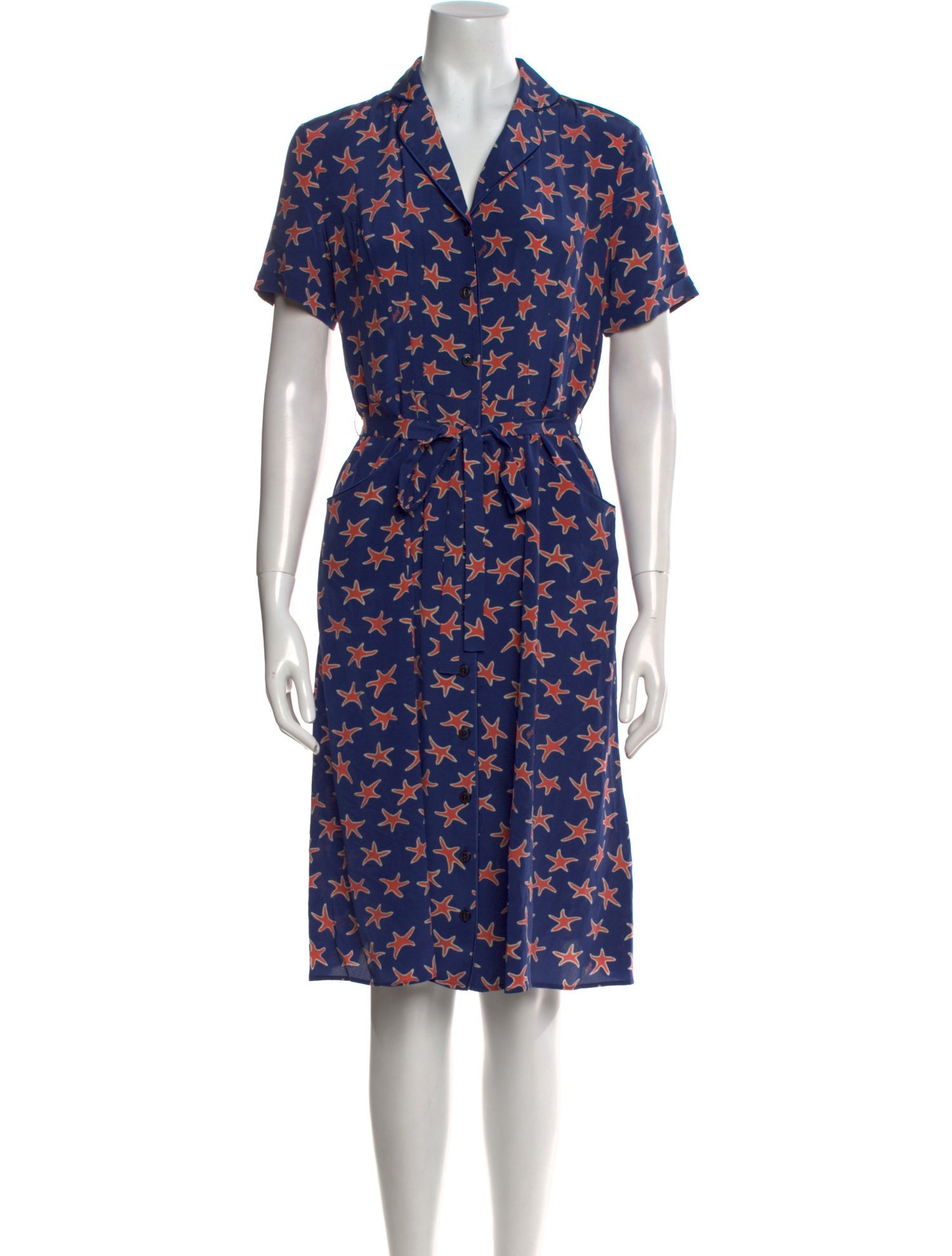 HVN Silk Knee-Length Dress