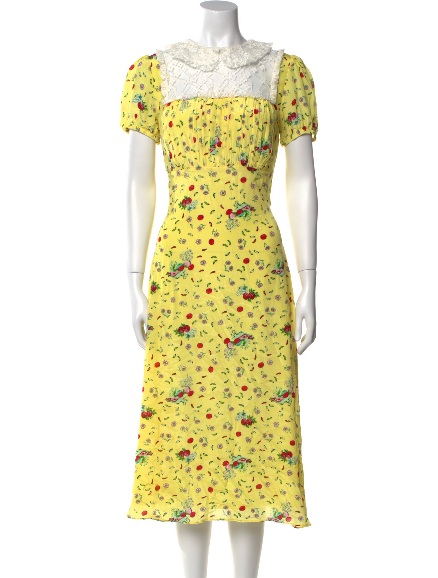 HVN Floral Print Midi Length Dress