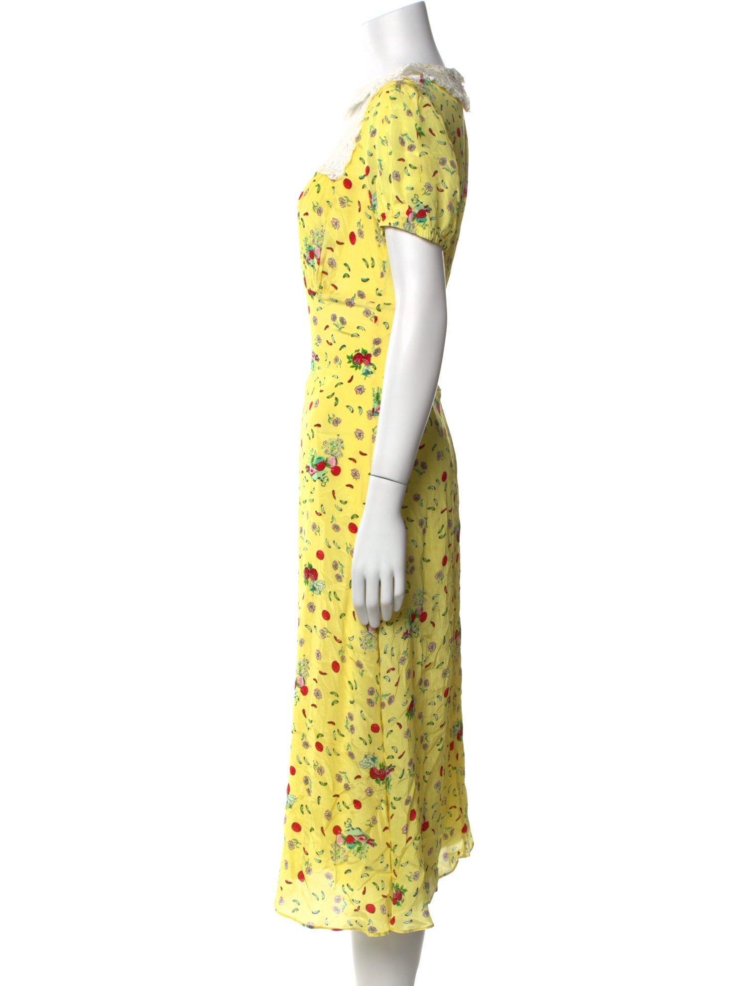 HVN Floral Print Midi Length Dress