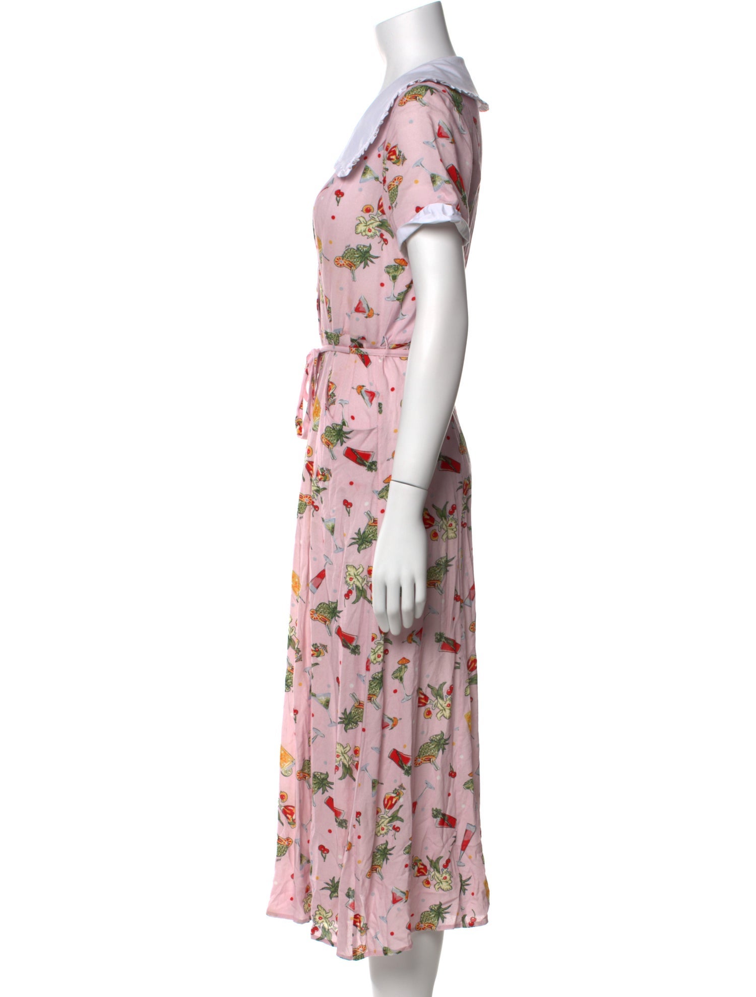 HVN Floral Print Midi Length Dress