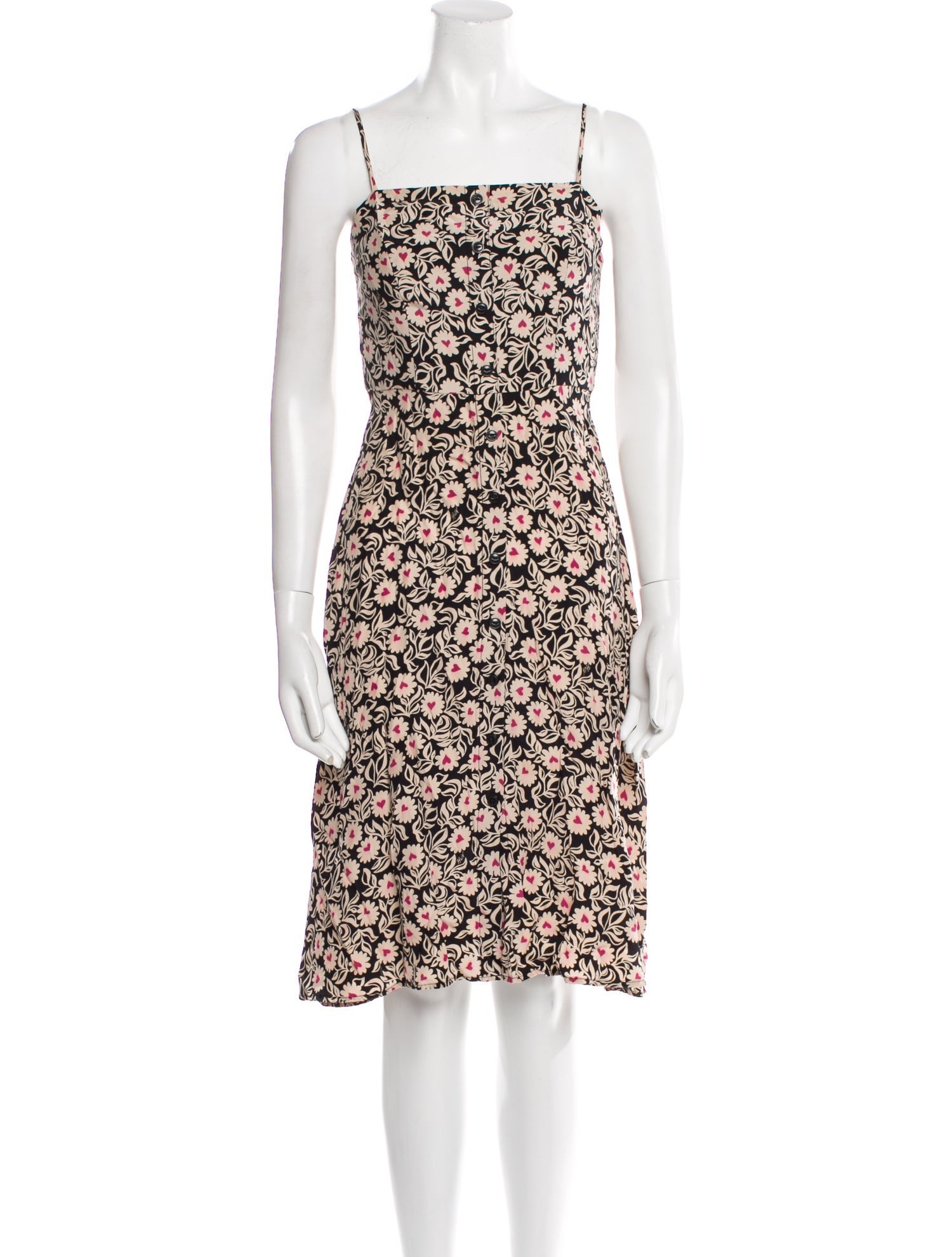 HVN Silk Knee-Length Dress