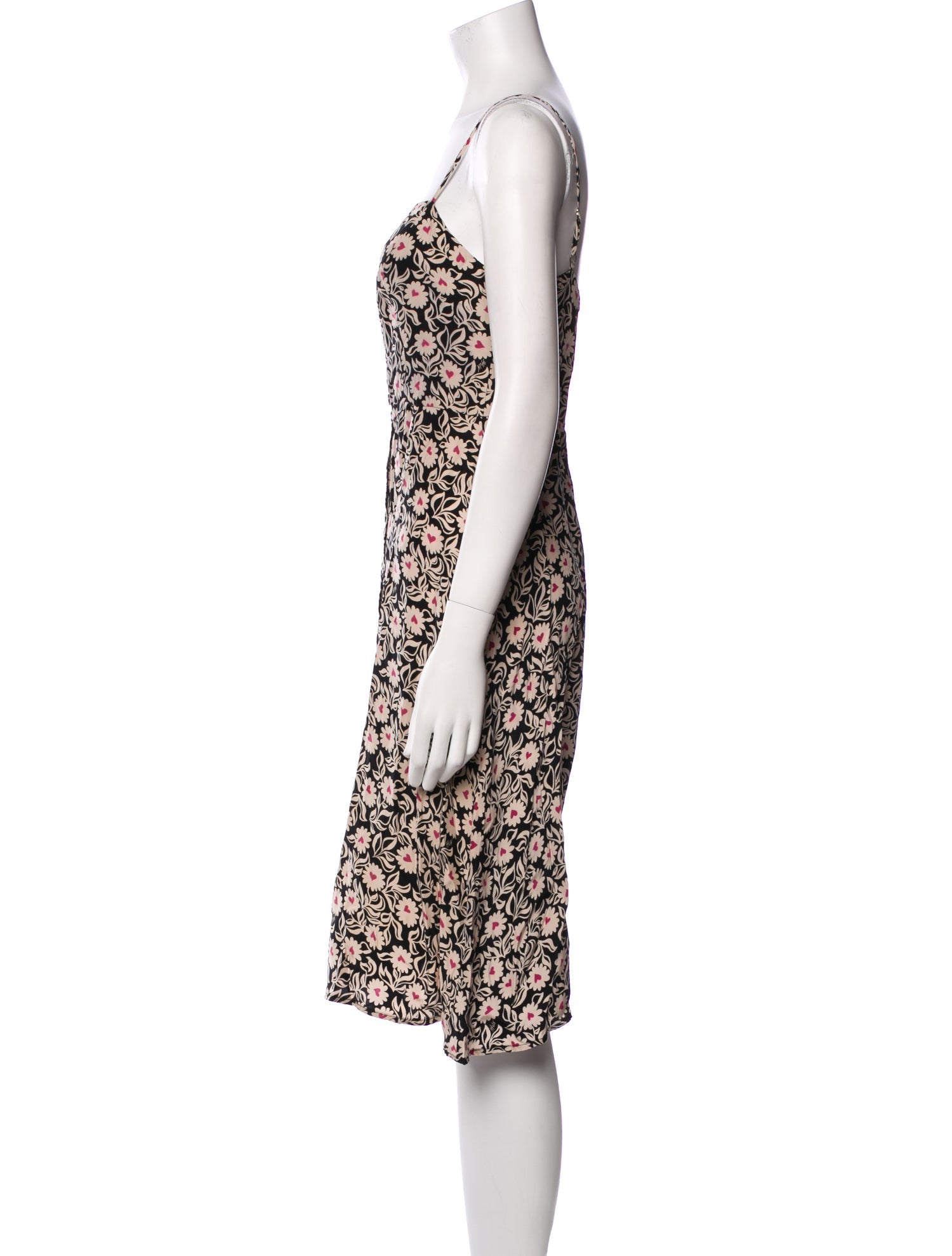 HVN Silk Knee-Length Dress