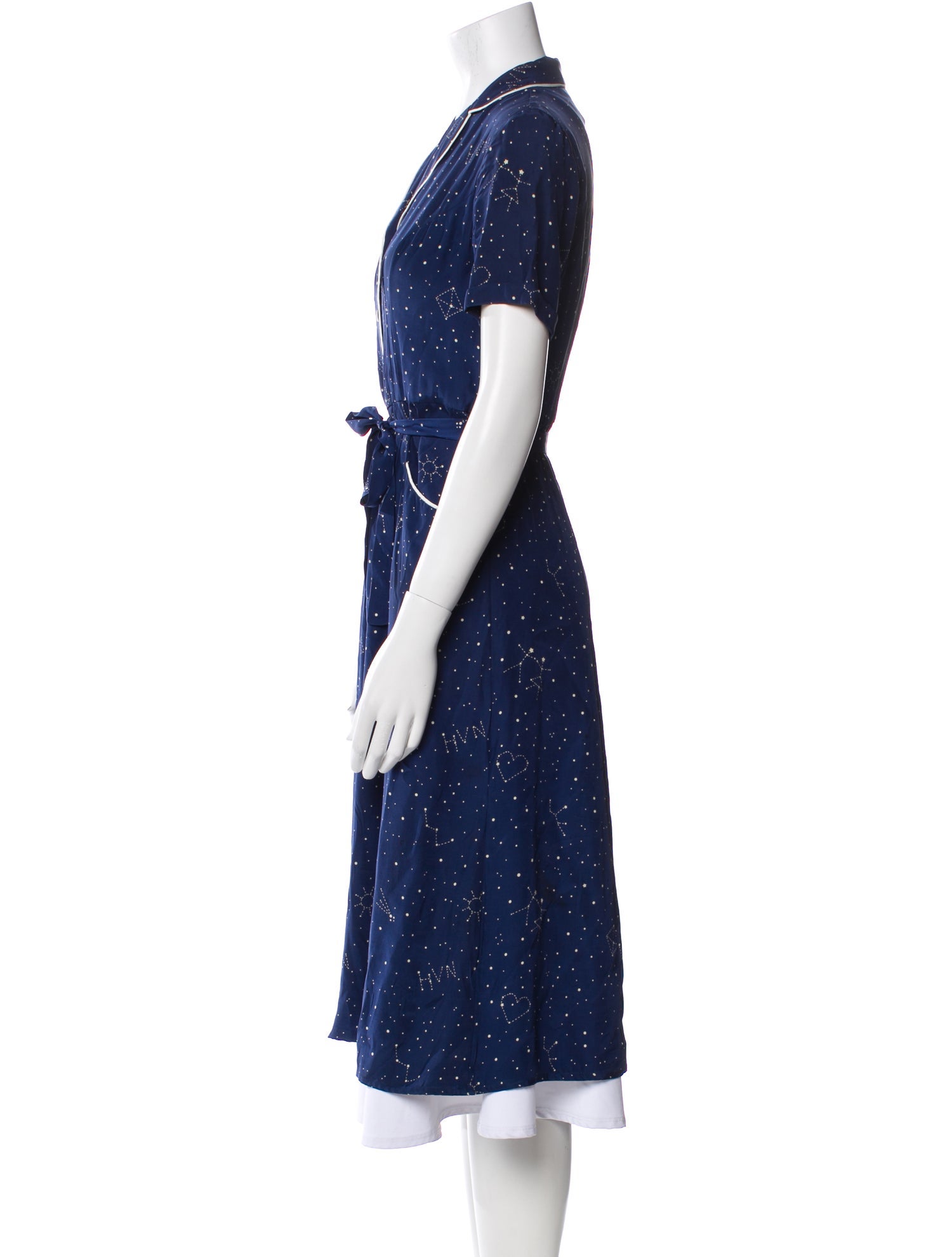 HVN Silk Pleated Accents Nightgown