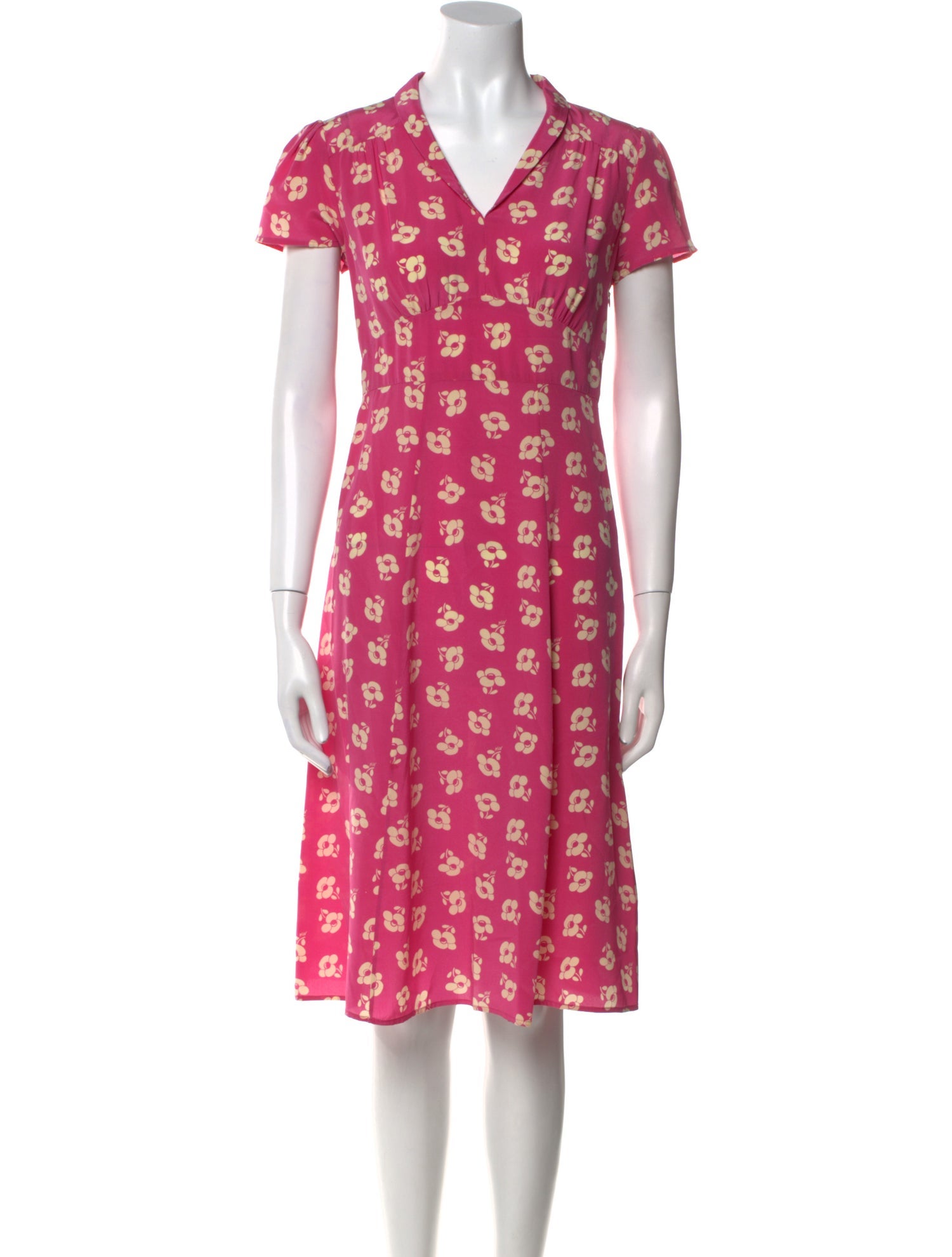 HVN Silk Knee-Length Dress