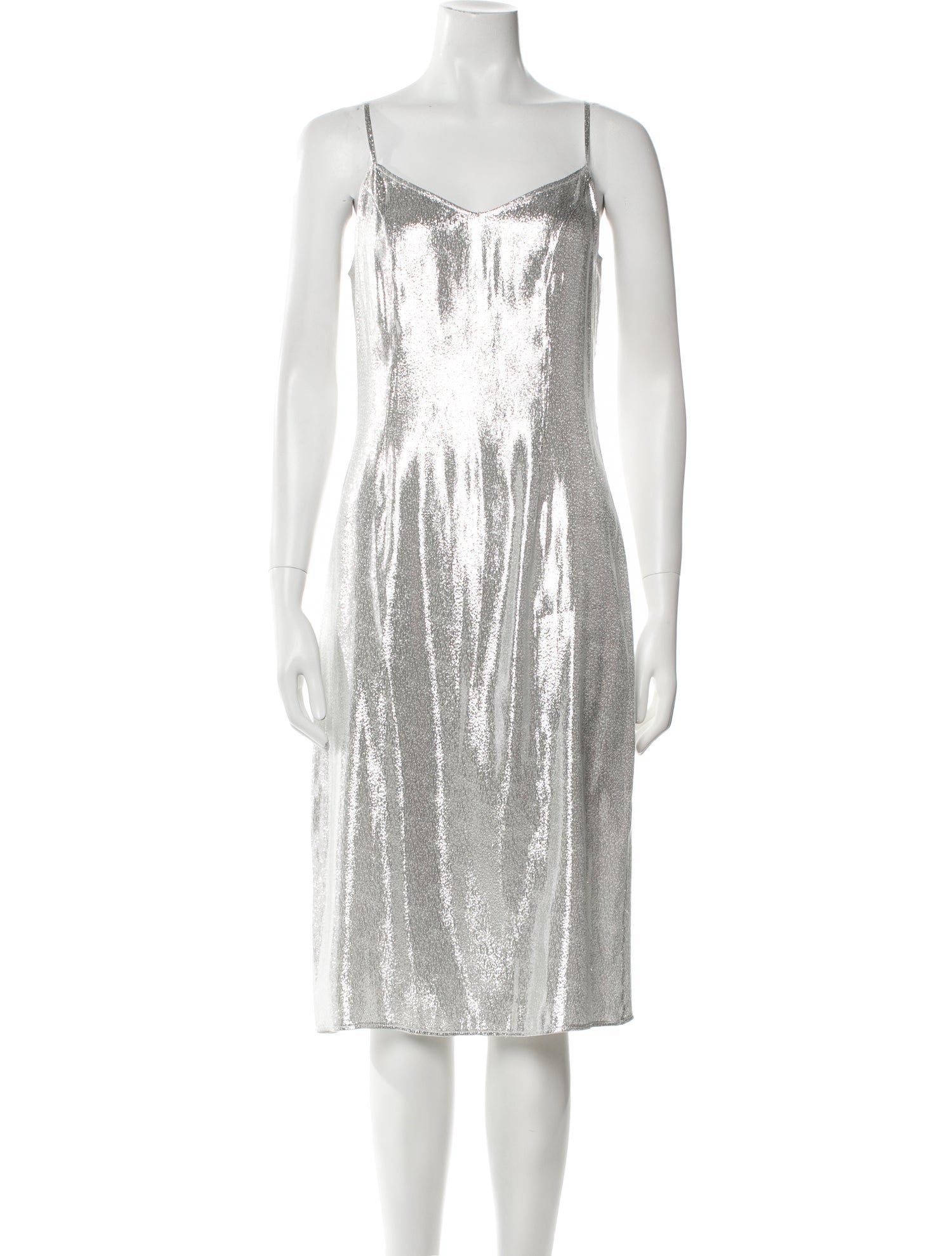 HVN V-Neck Midi Length Dress