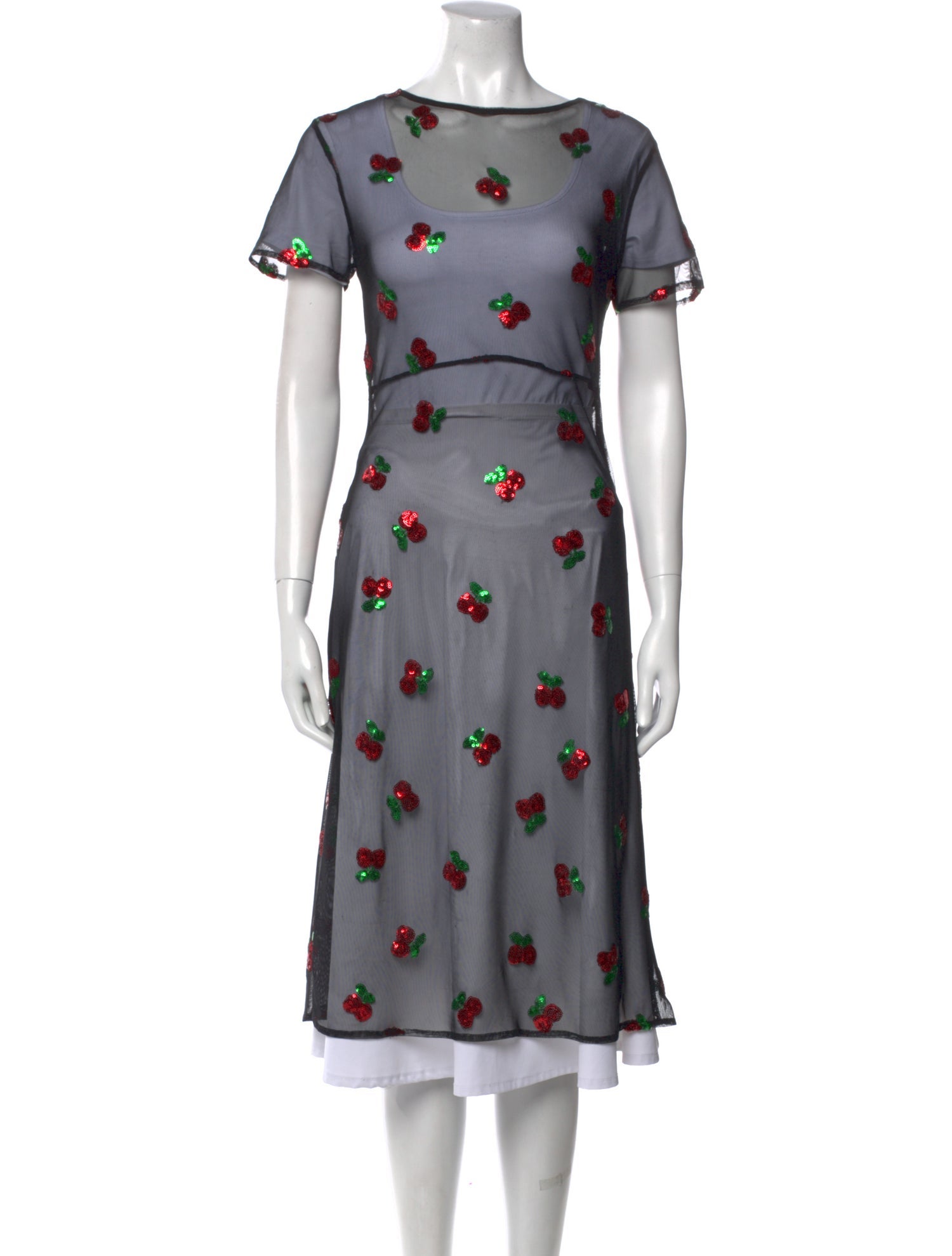 HVN Printed Midi Length Dress