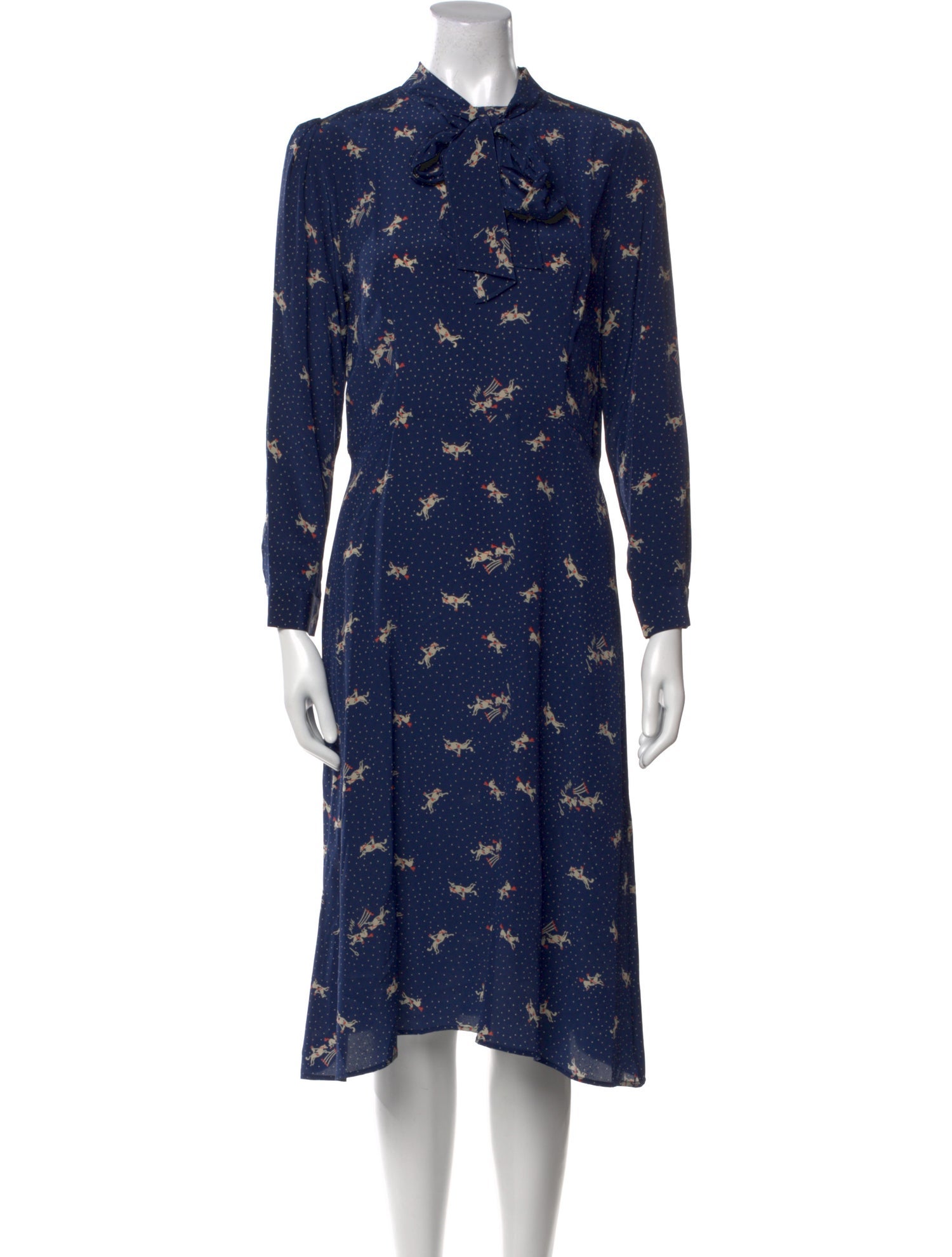 HVN Silk Midi Length Dress