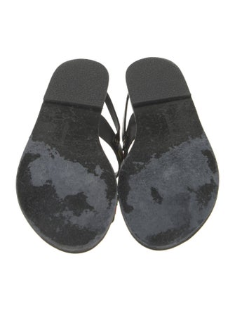 HVN Leather Printed Slingback Sandals