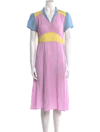 HVN Silk Midi Length Dress