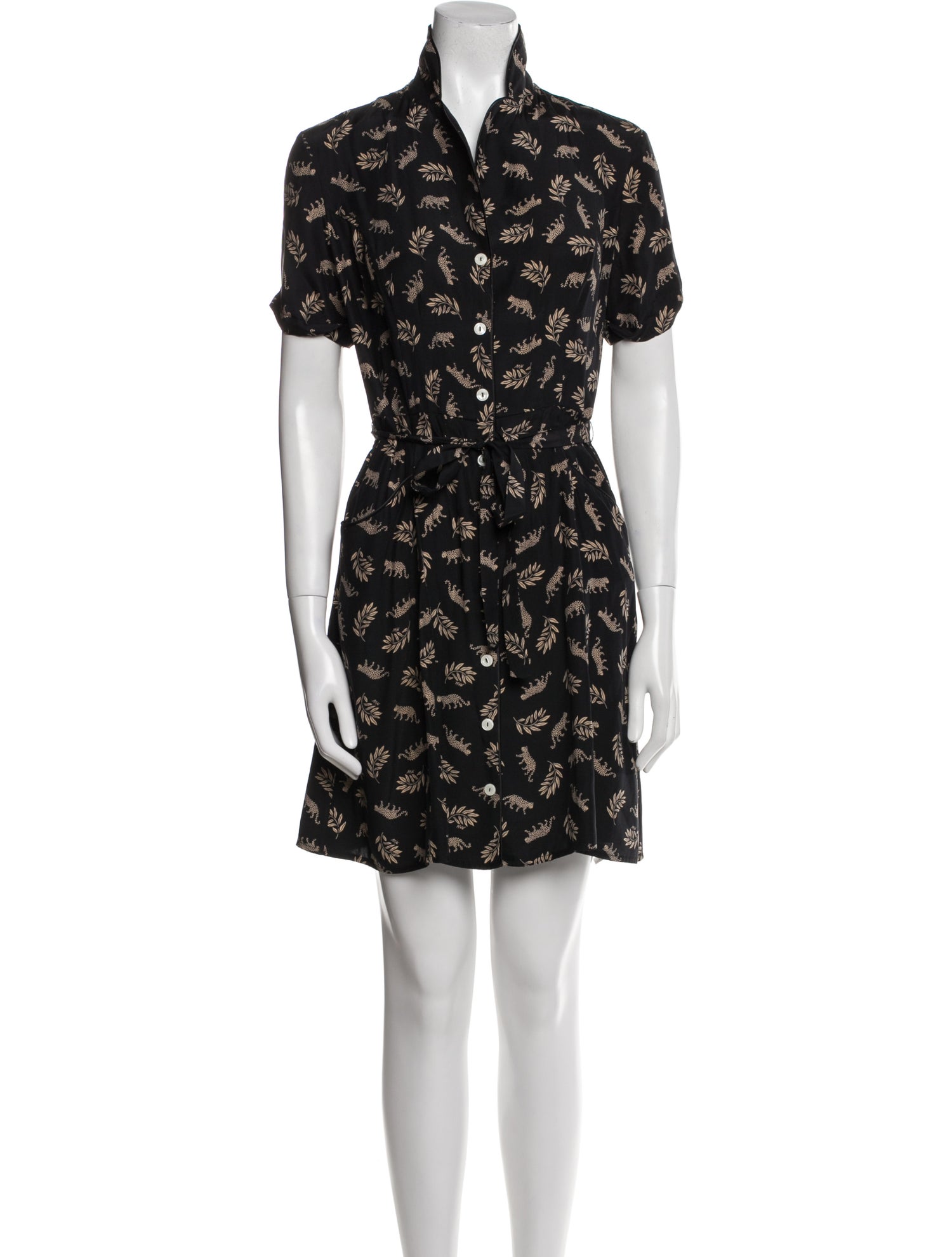 HVN Silk Knee-Length Dress