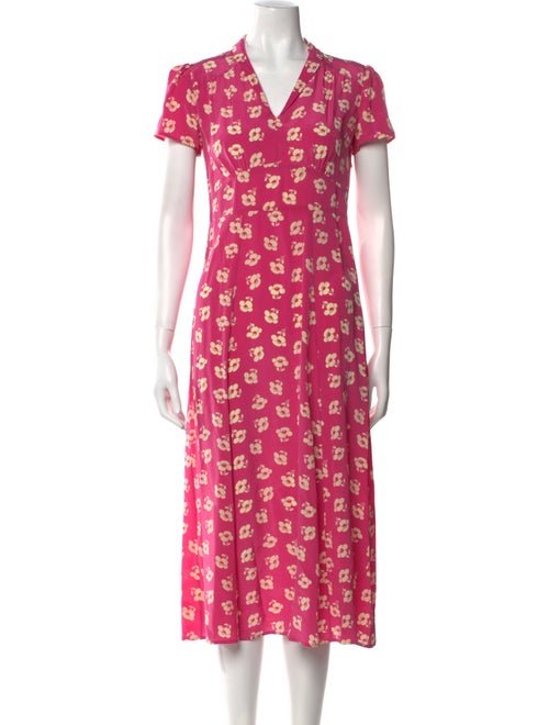 HVN Silk Midi Length Dress