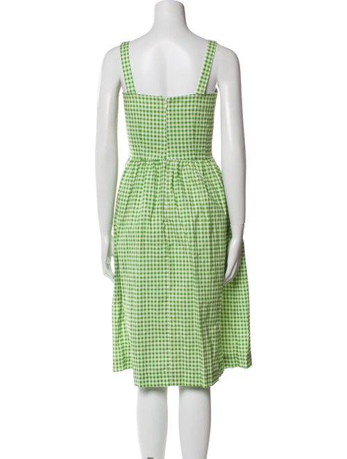 HVN Plaid Print Midi Length Dress