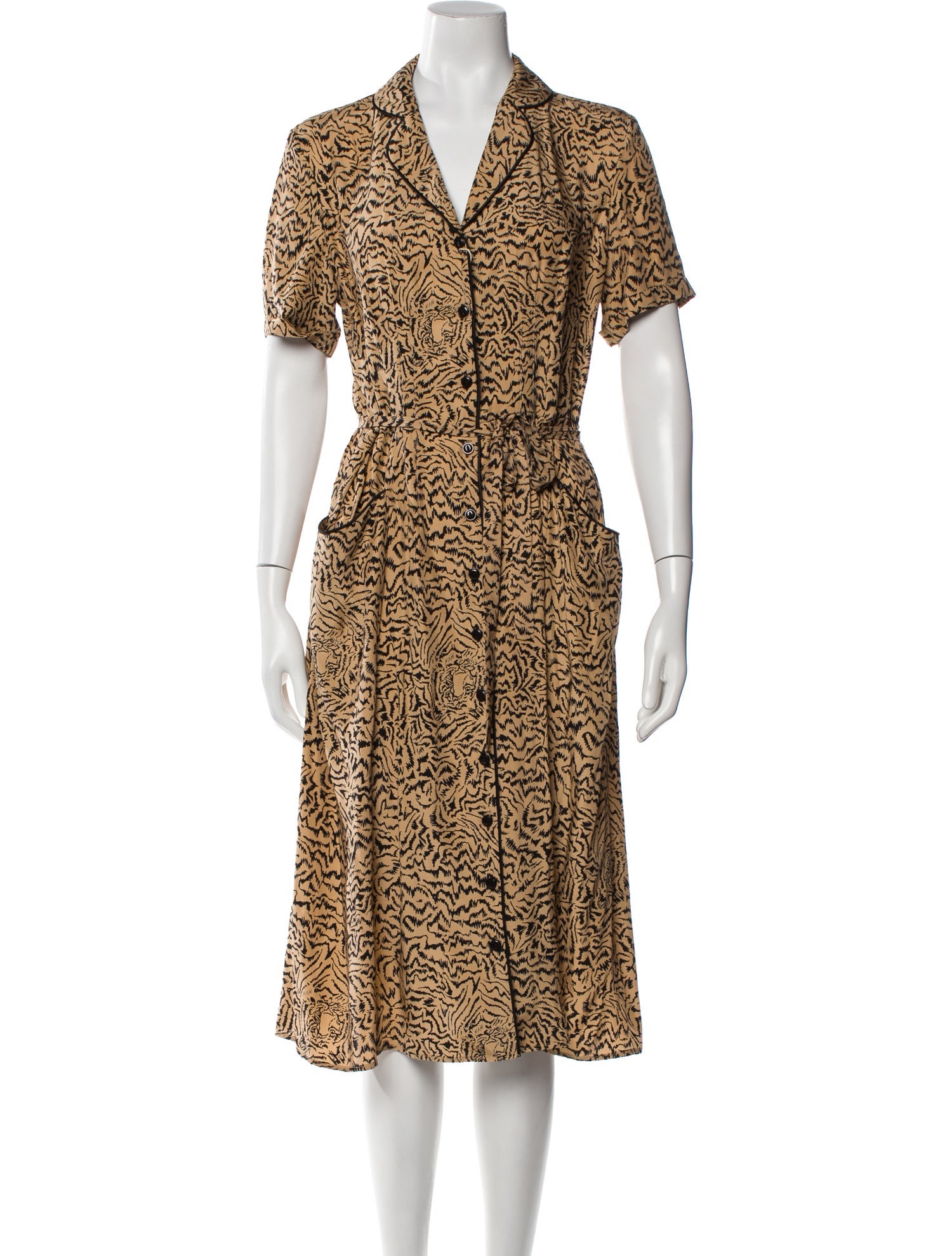 HVN Silk Midi Length Dress