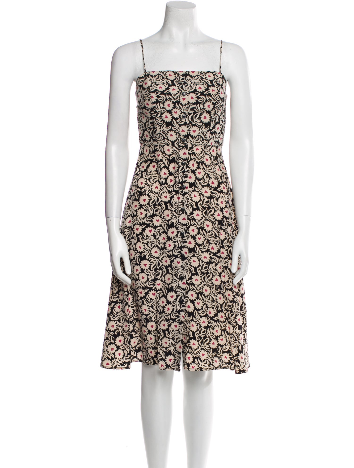 HVN Silk Knee-Length Dress