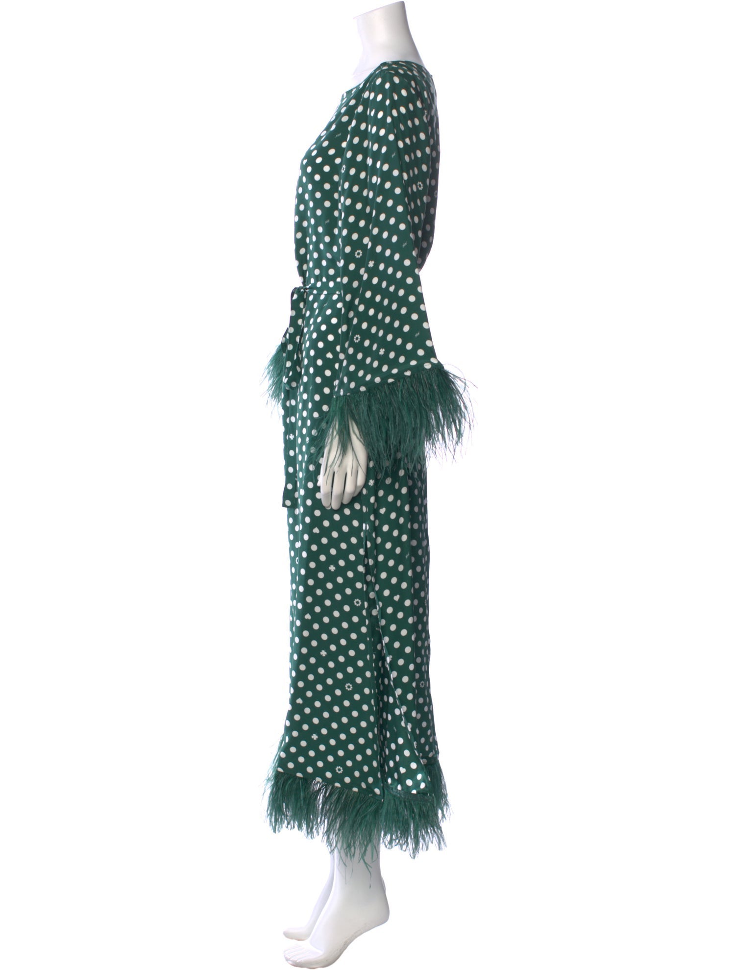 HVN Polka Dot Print Long Dress