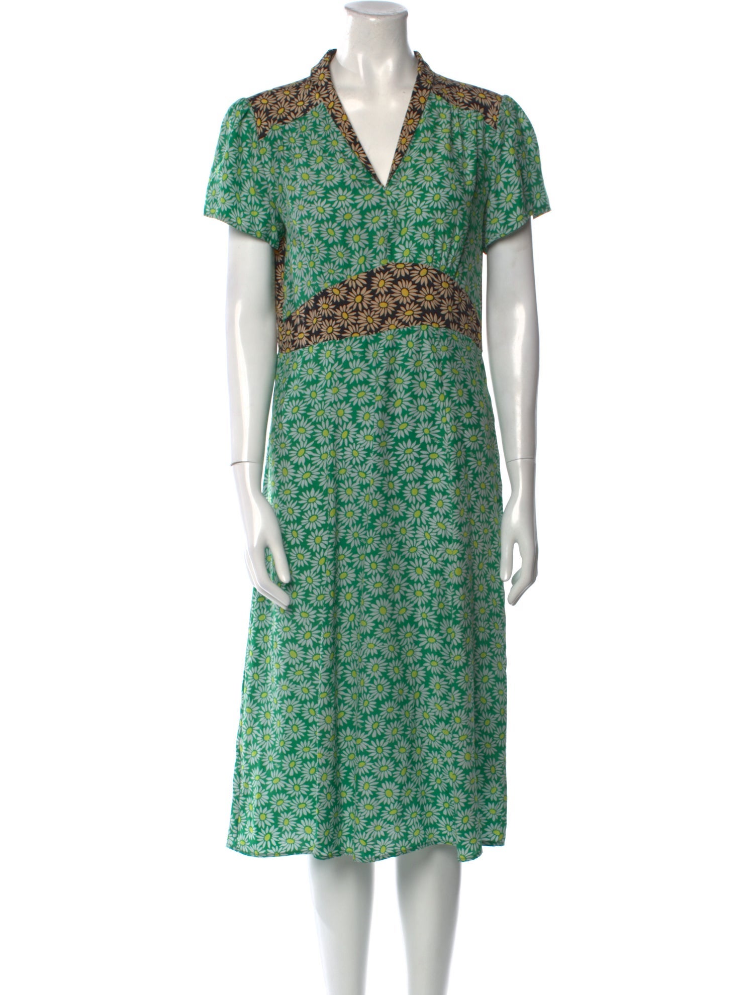 HVN Silk Midi Length Dress