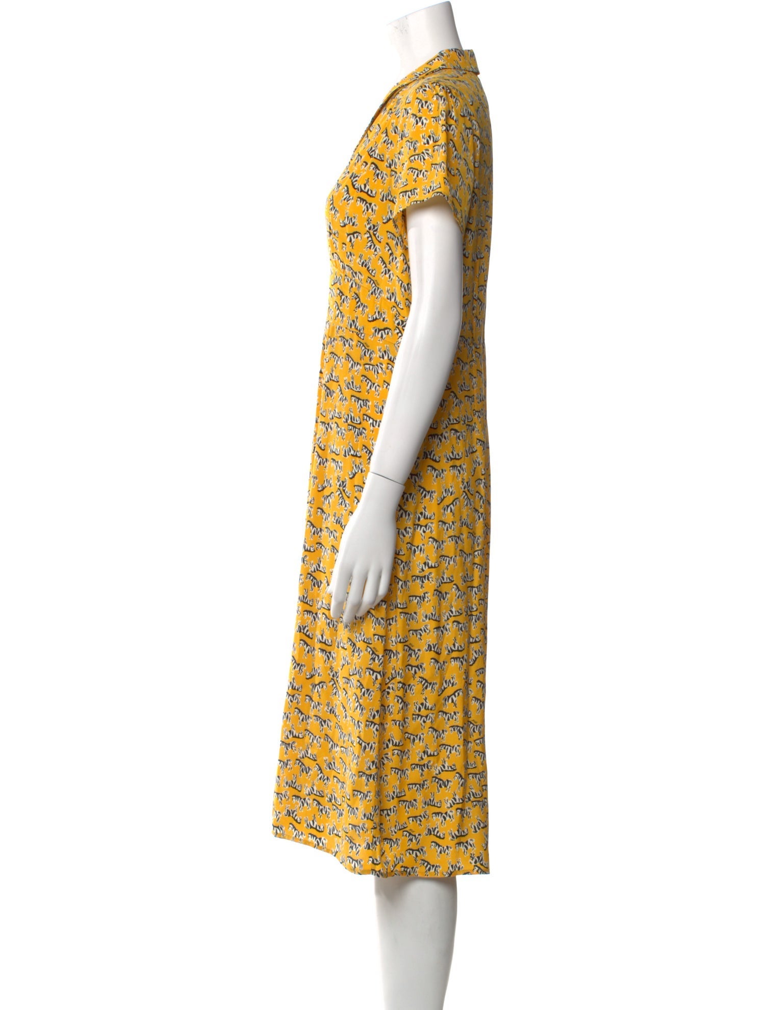 HVN Silk Midi Length Dress