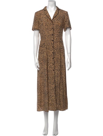 HVN Animal Print Long Dress