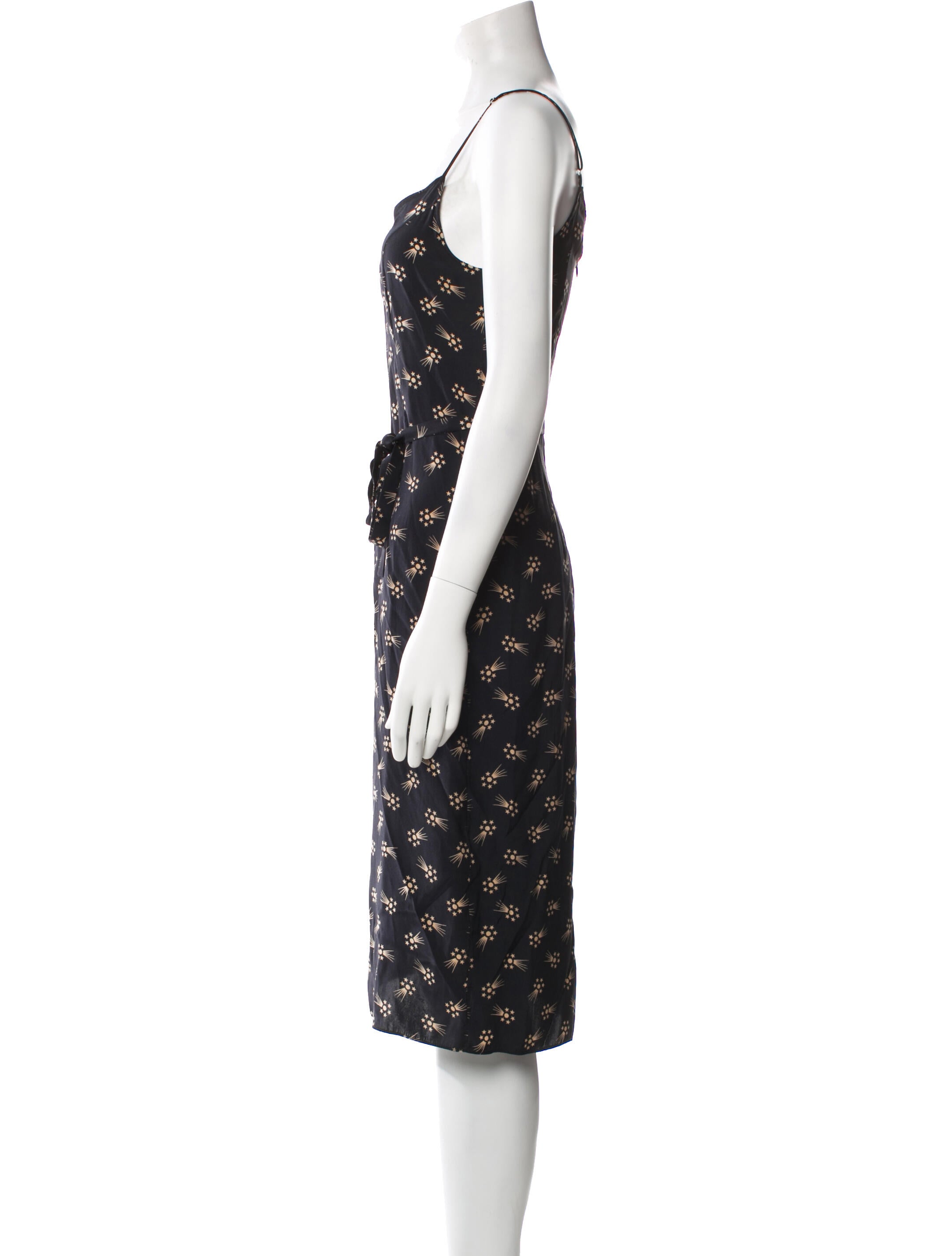 HVN Silk Midi Length Dress