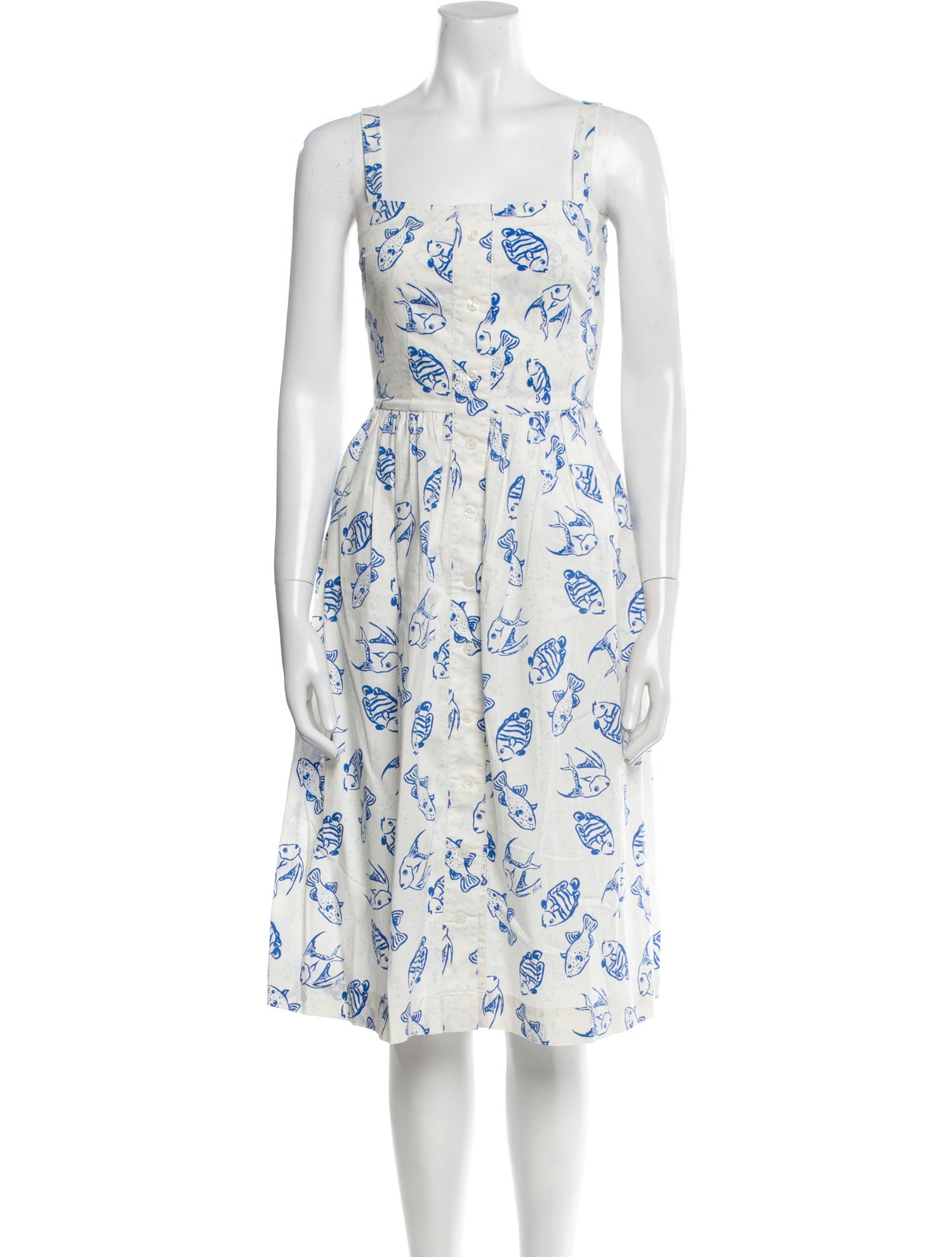 HVN Floral Print Midi Length Dress
