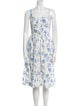 HVN Floral Print Midi Length Dress