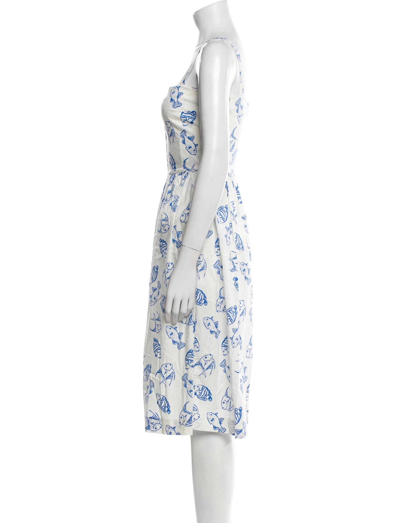 HVN Floral Print Midi Length Dress