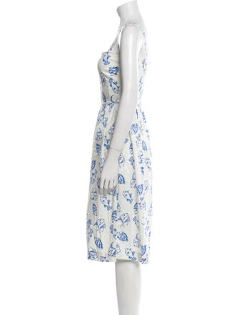 HVN Floral Print Midi Length Dress