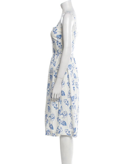 HVN Floral Print Midi Length Dress